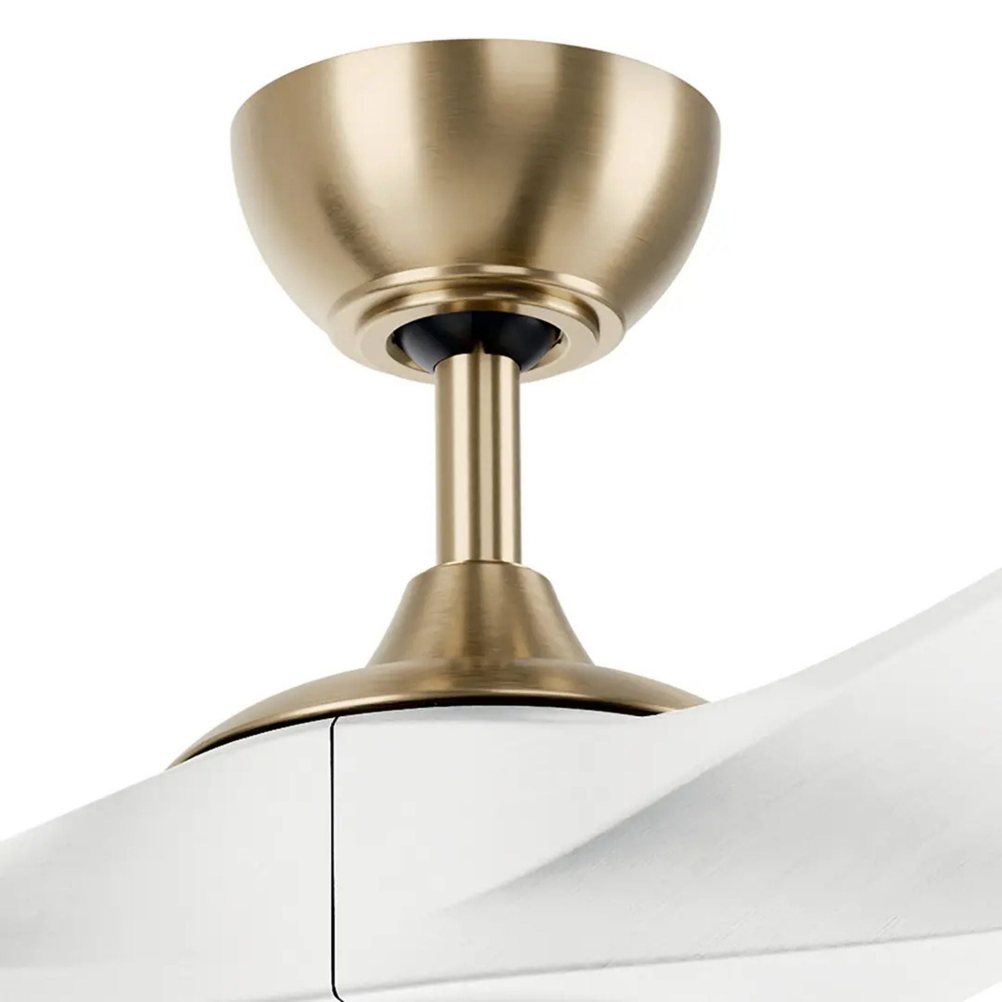 Kichler Mylo 60'' Ceiling Fan with LED Light DC Motor Champagne Bronze & White