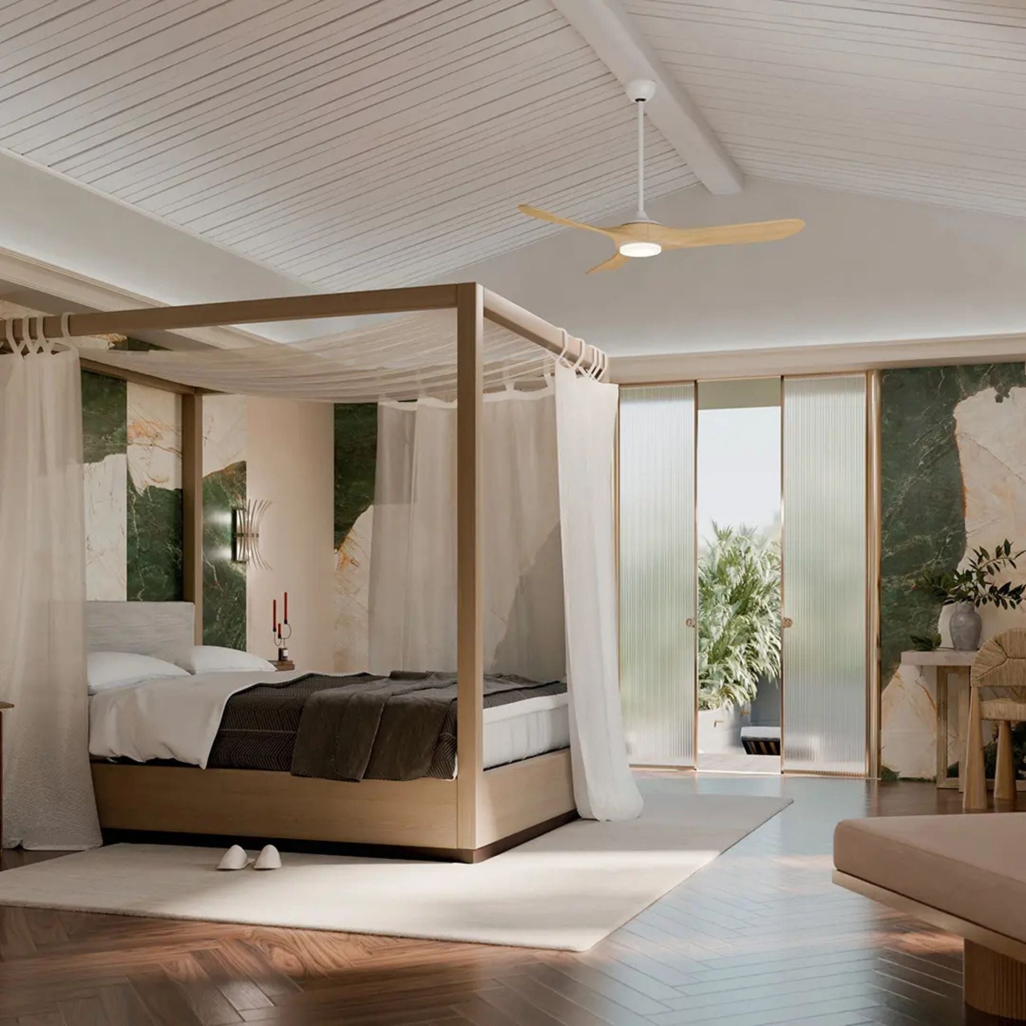 Kichler Mylo 60'' Ceiling Fan with LED Light DC Motor Matte White
