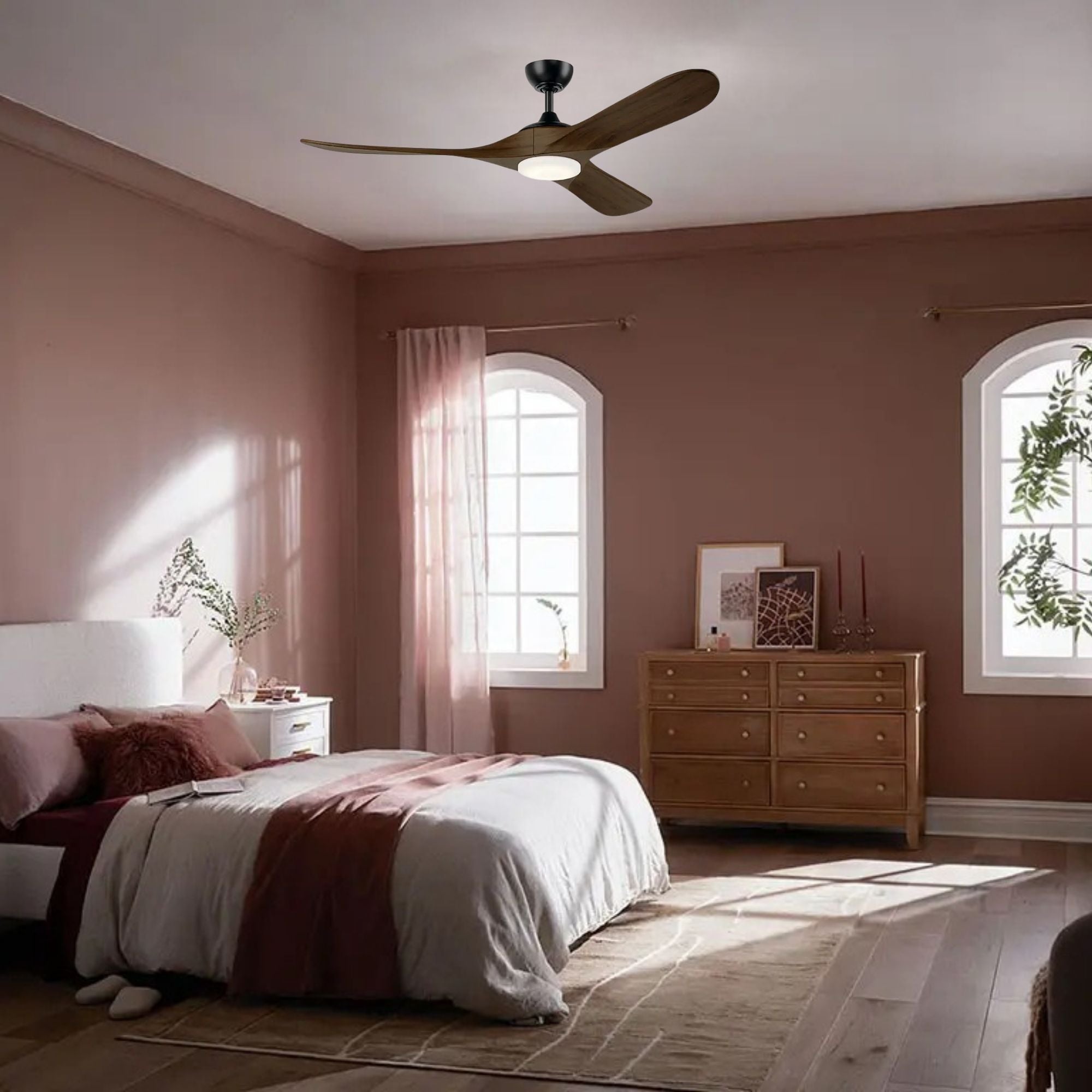Kichler Mylo 60'' Ceiling Fan with LED Light DC Motor Satin Black