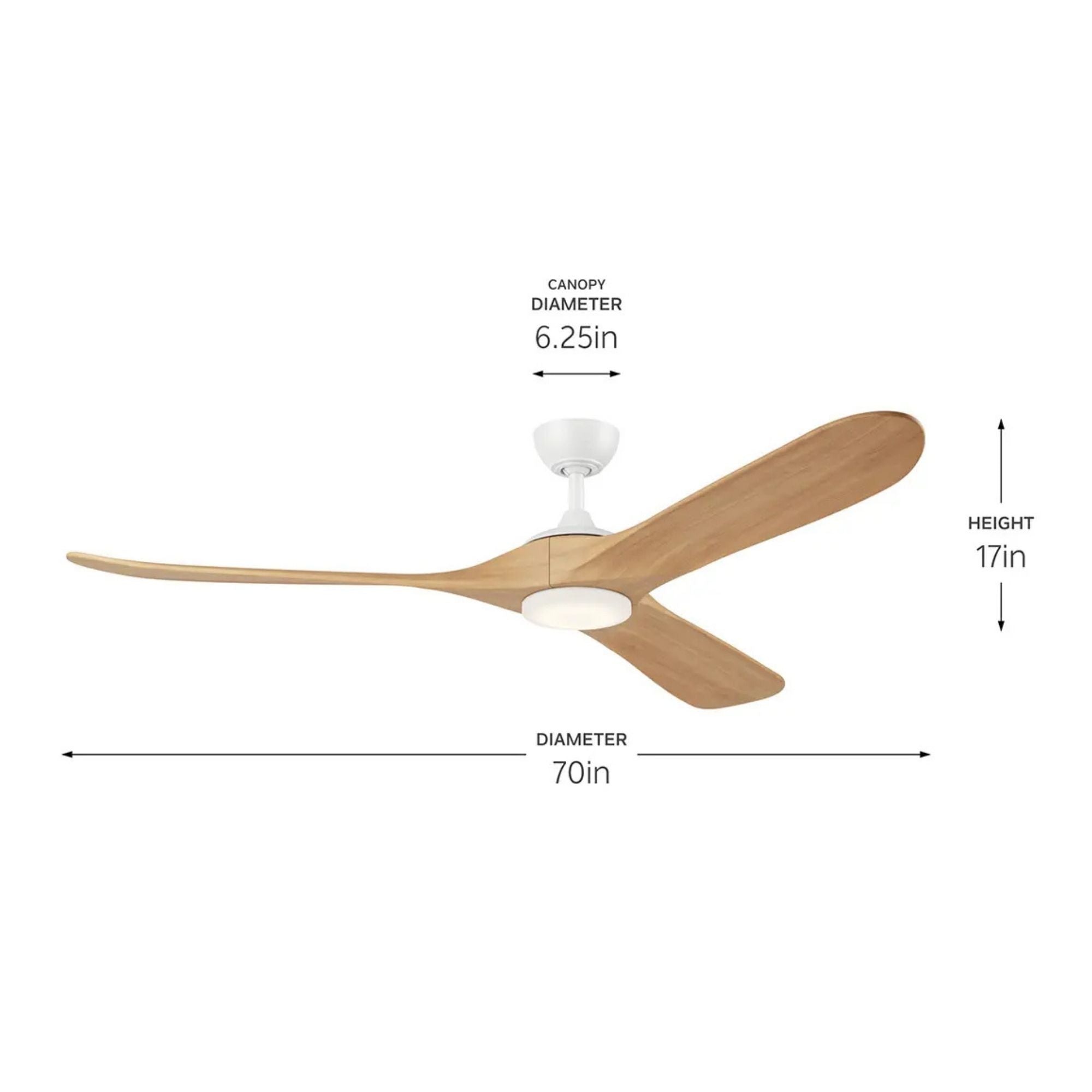 Kichler Mylo 70'' Ceiling Fan with LED Light DC Motor Matte White