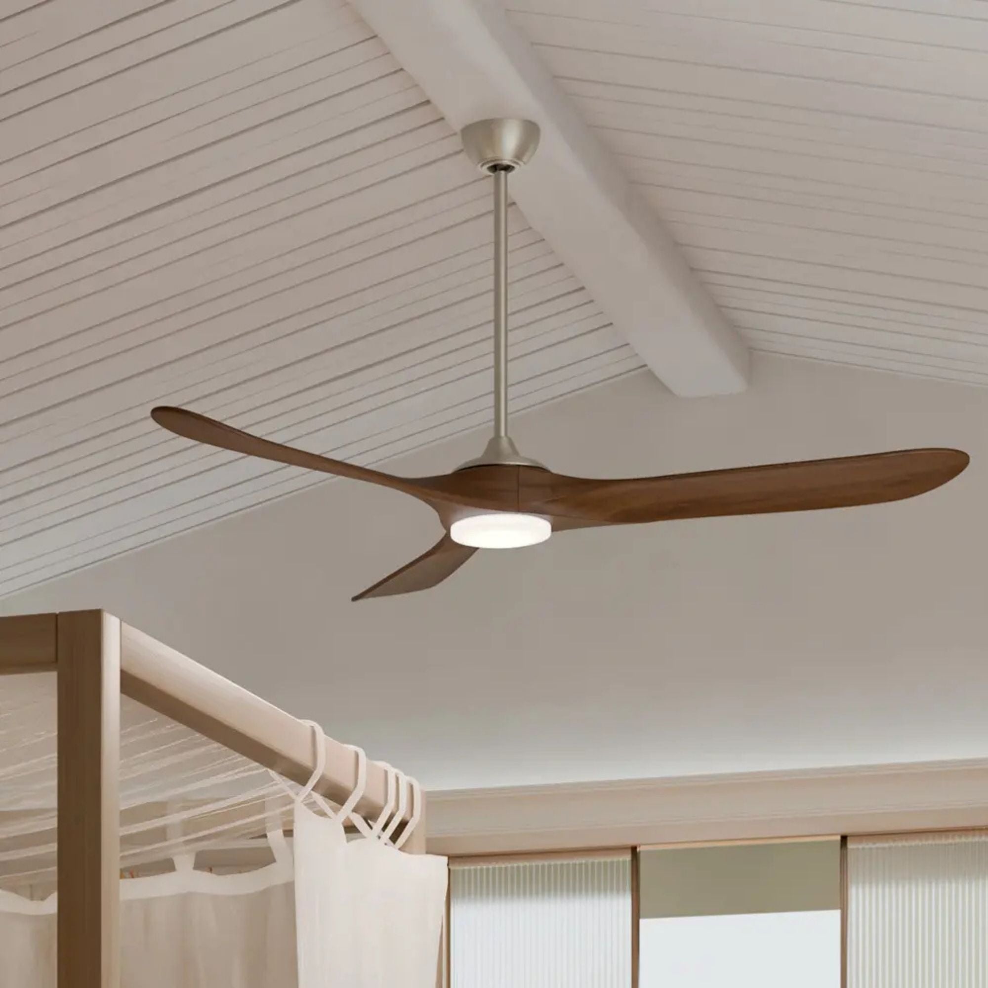 Kichler Mylo 70'' Ceiling Fan with LED Light DC Motor Painted Brushed Nickel