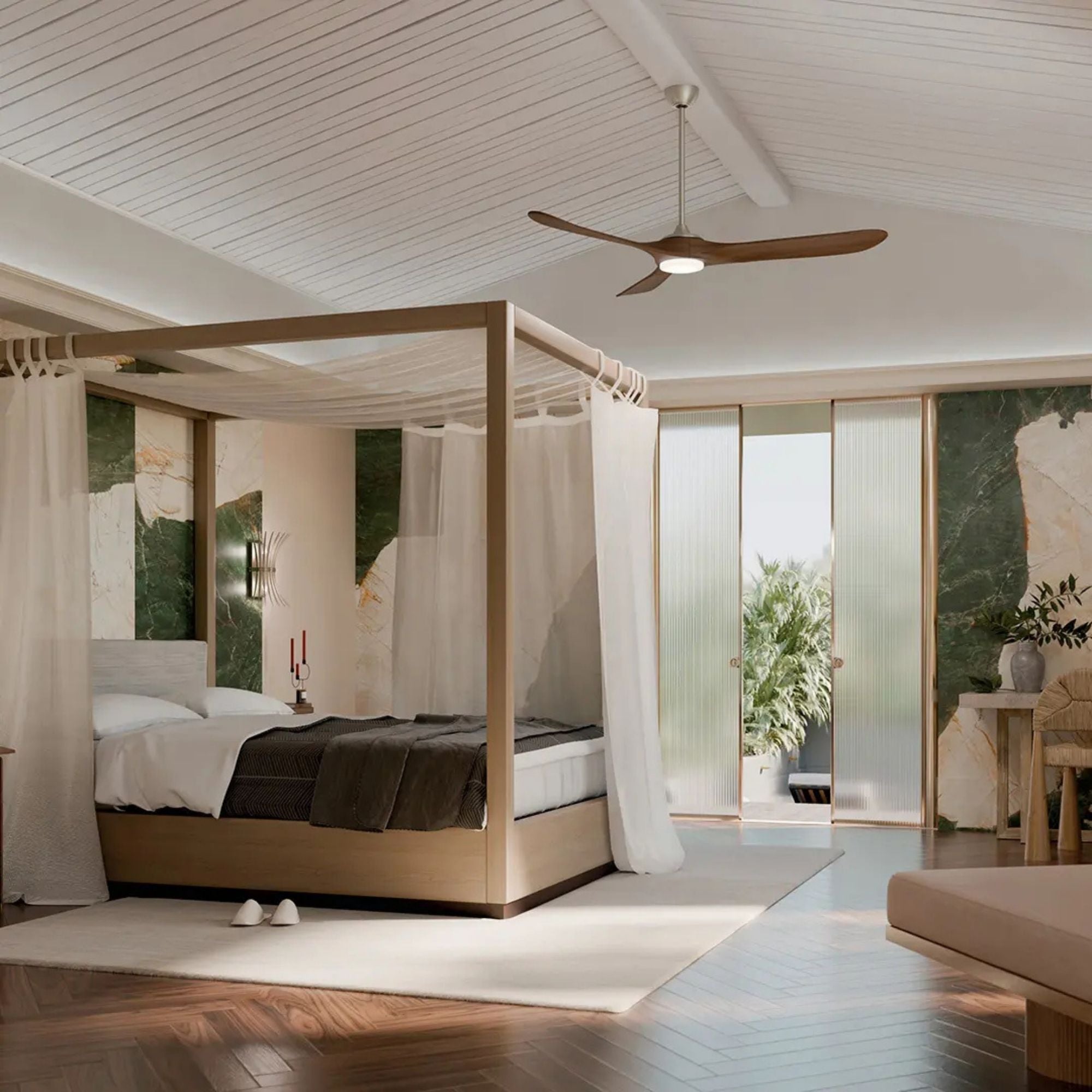 Kichler Mylo 70'' Ceiling Fan with LED Light DC Motor Painted Brushed Nickel