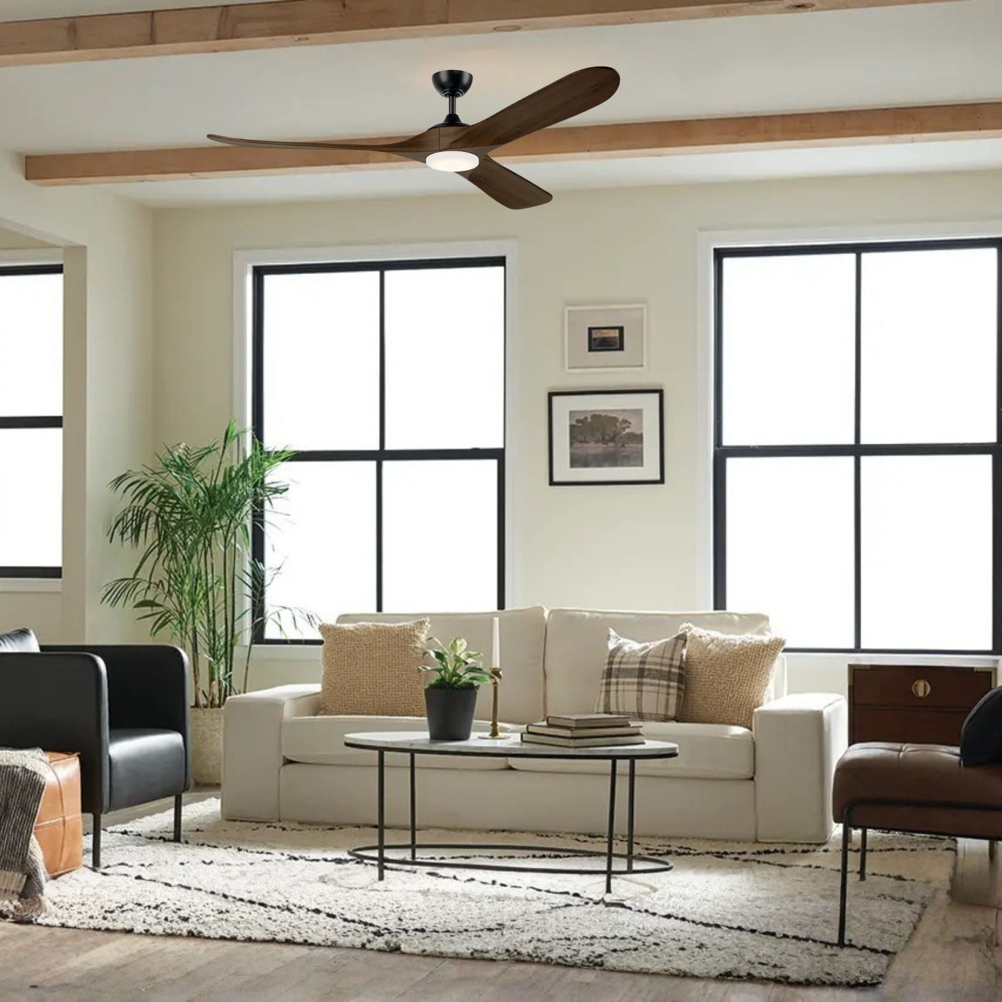 Kichler Mylo 70'' Ceiling Fan with LED Light DC Motor Satin Black