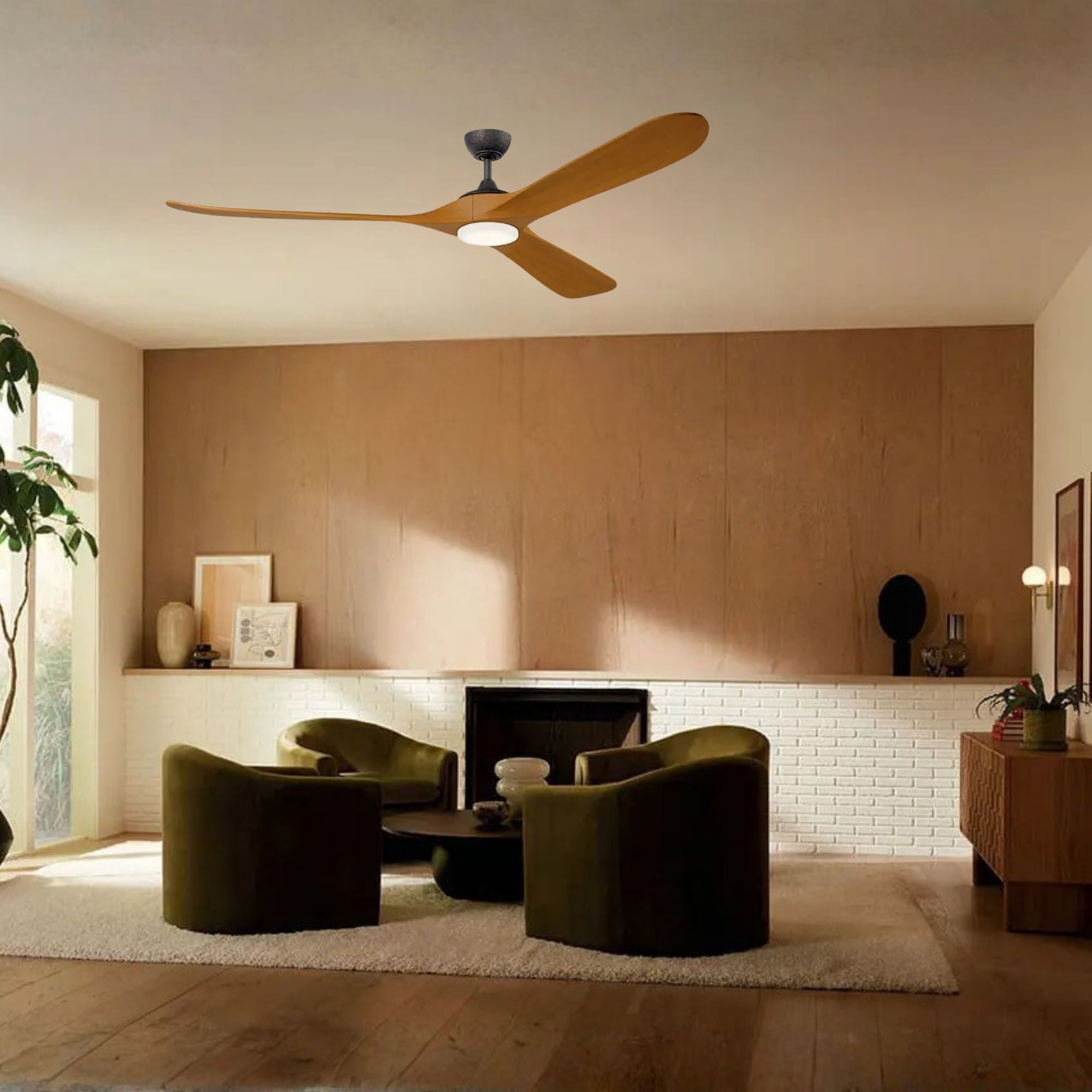 Kichler Mylo 80'' Ceiling Fan with LED Light DC Motor Anvil Iron