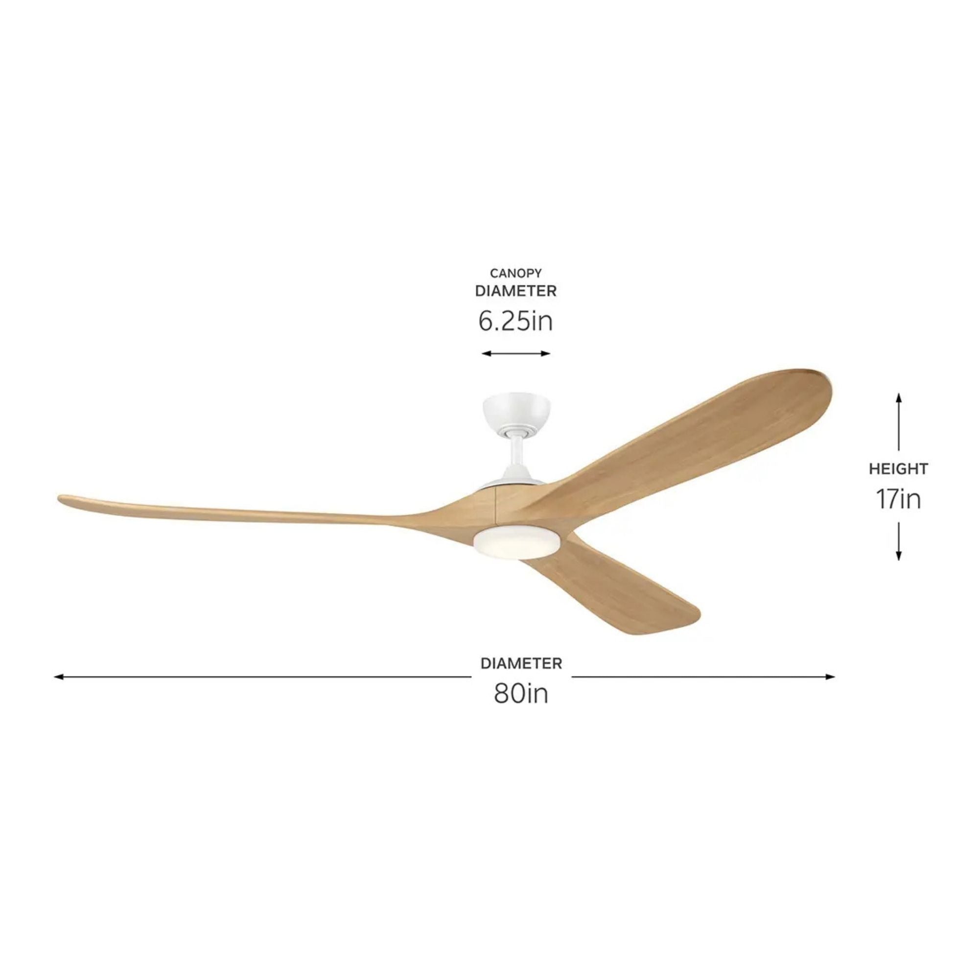 Kichler Mylo 80'' Ceiling Fan with LED Light DC Motor Matte White