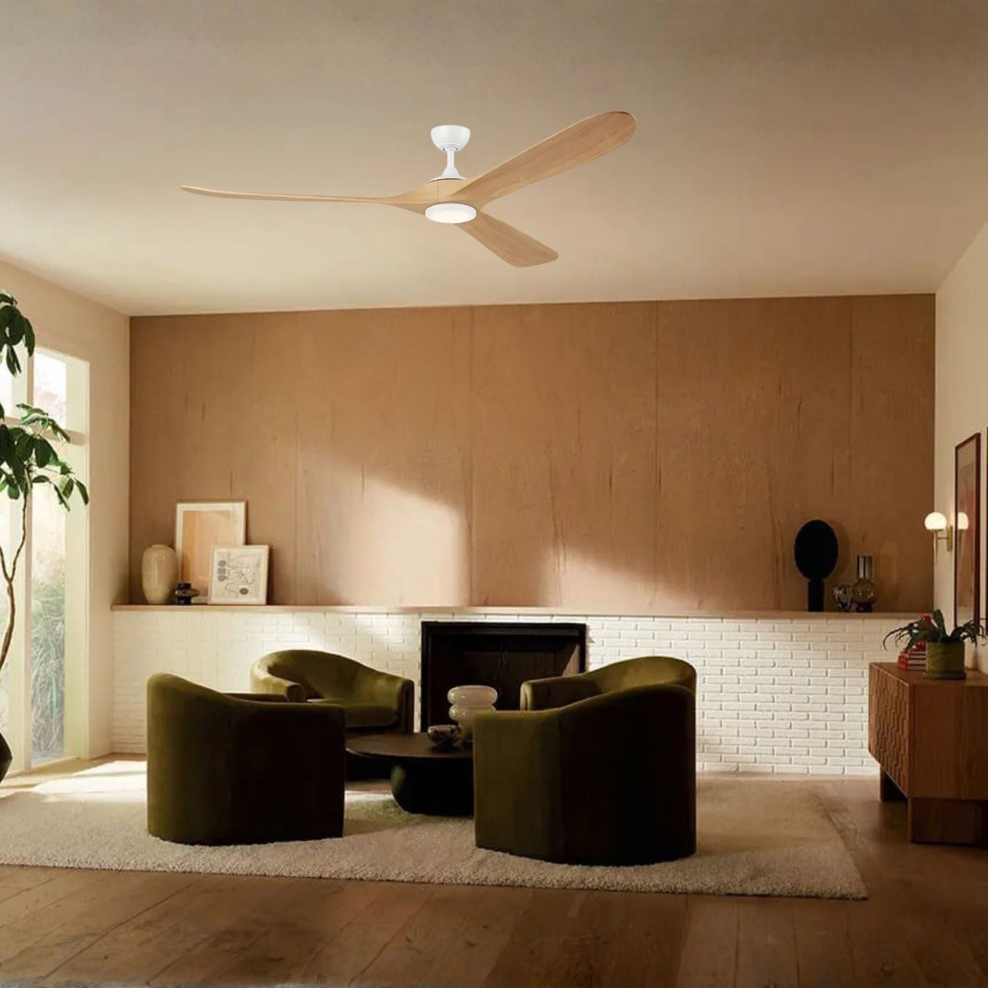 Kichler Mylo 80'' Ceiling Fan with LED Light DC Motor Matte White