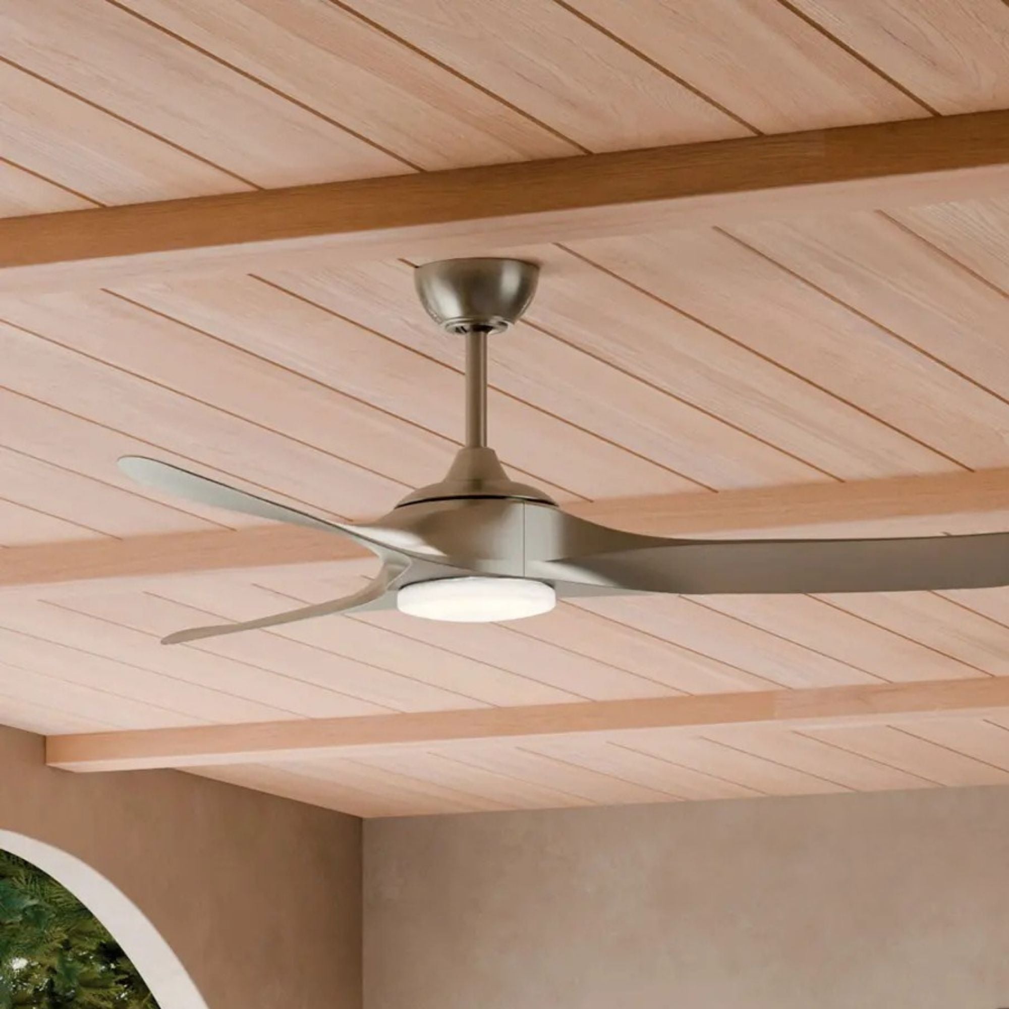 Kichler Mylo Weather+ 60'' Ceiling Fan with LED Light DC Motor Painted Brushed Nickel