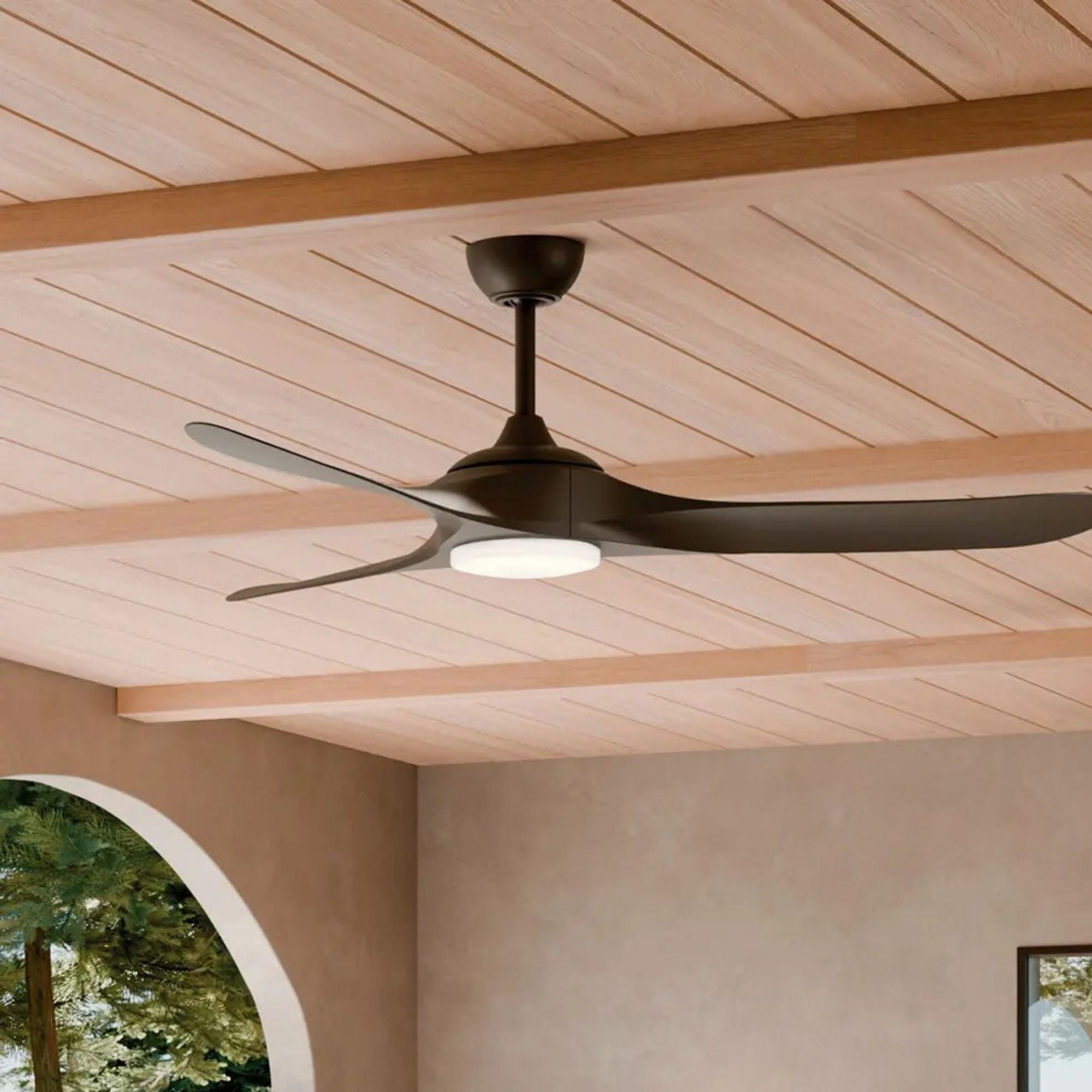 Kichler Mylo Weather+ 60'' Ceiling Fan with LED Light DC Motor Satin Natural Bronze