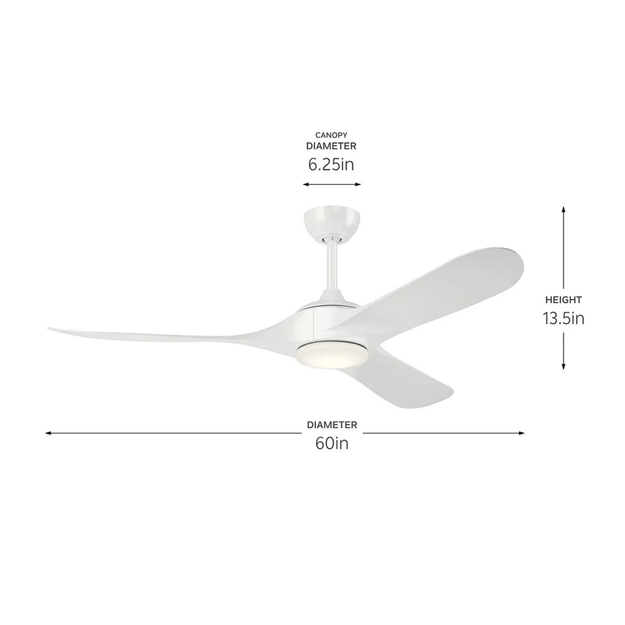 Kichler Mylo Weather+ 60'' Ceiling Fan with LED Light DC Motor White