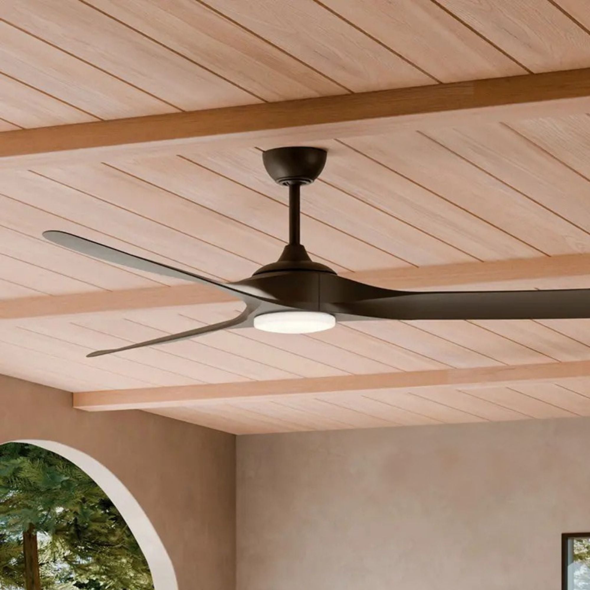 Kichler Mylo Weather+ 80'' Ceiling Fan with LED Light DC Motor Satin Natural Bronze