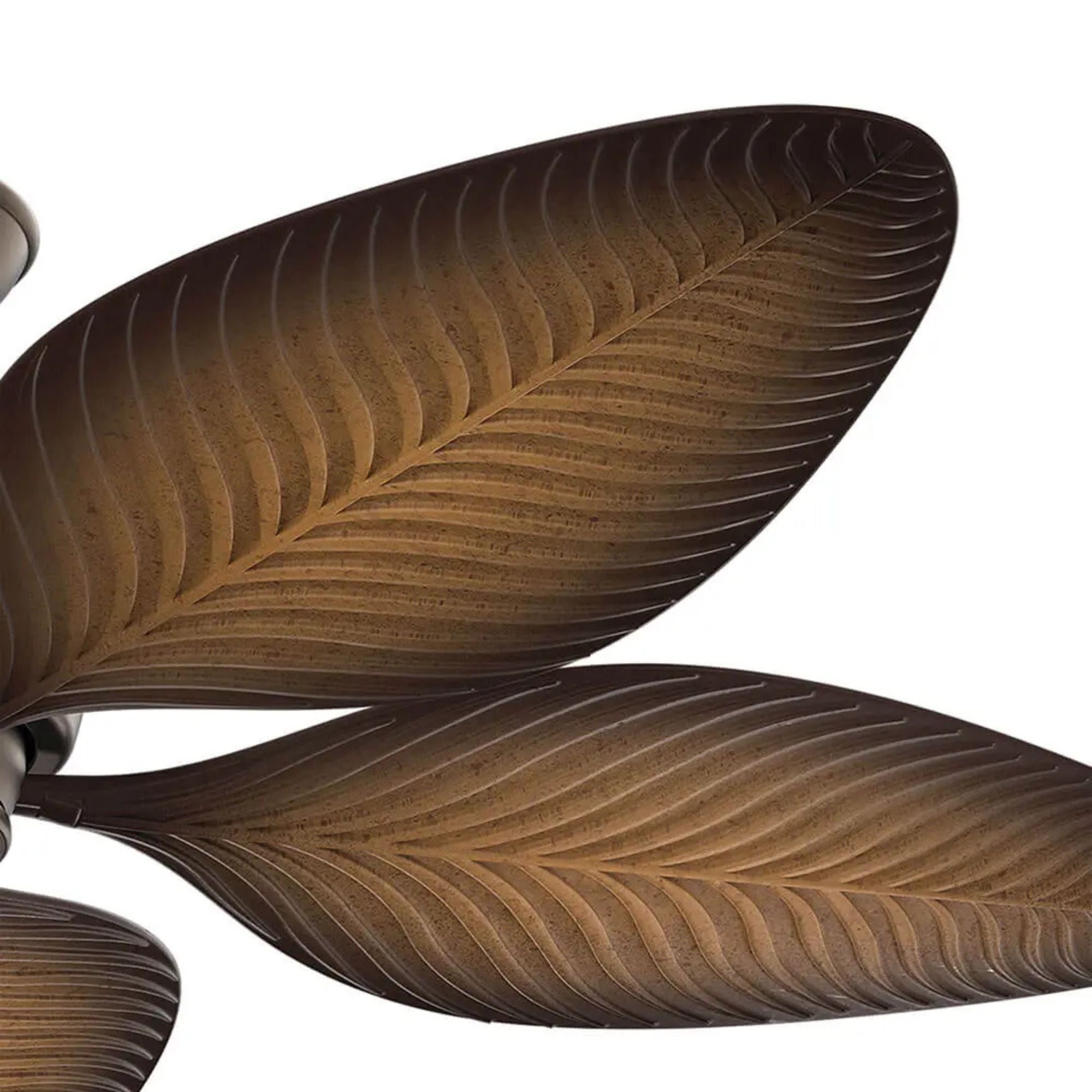 Nani 56" Satin Natural Bronze Palm-Leaf Blades Outdoor Ceiling Fan with Pull Chain