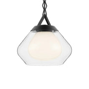 Kichler Nella 10.75 in. Pendant Light, Black with Unique Clear Glass Shade