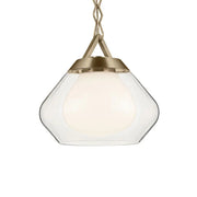 Kichler Nella 10.75 in. Pendant Light, Champagne Bronze with Unique Shade & Clear Glass