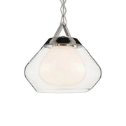 Kichler Nella 12 in. Pendant Light, Polished Nickel with Unique Shade & Clear Glass