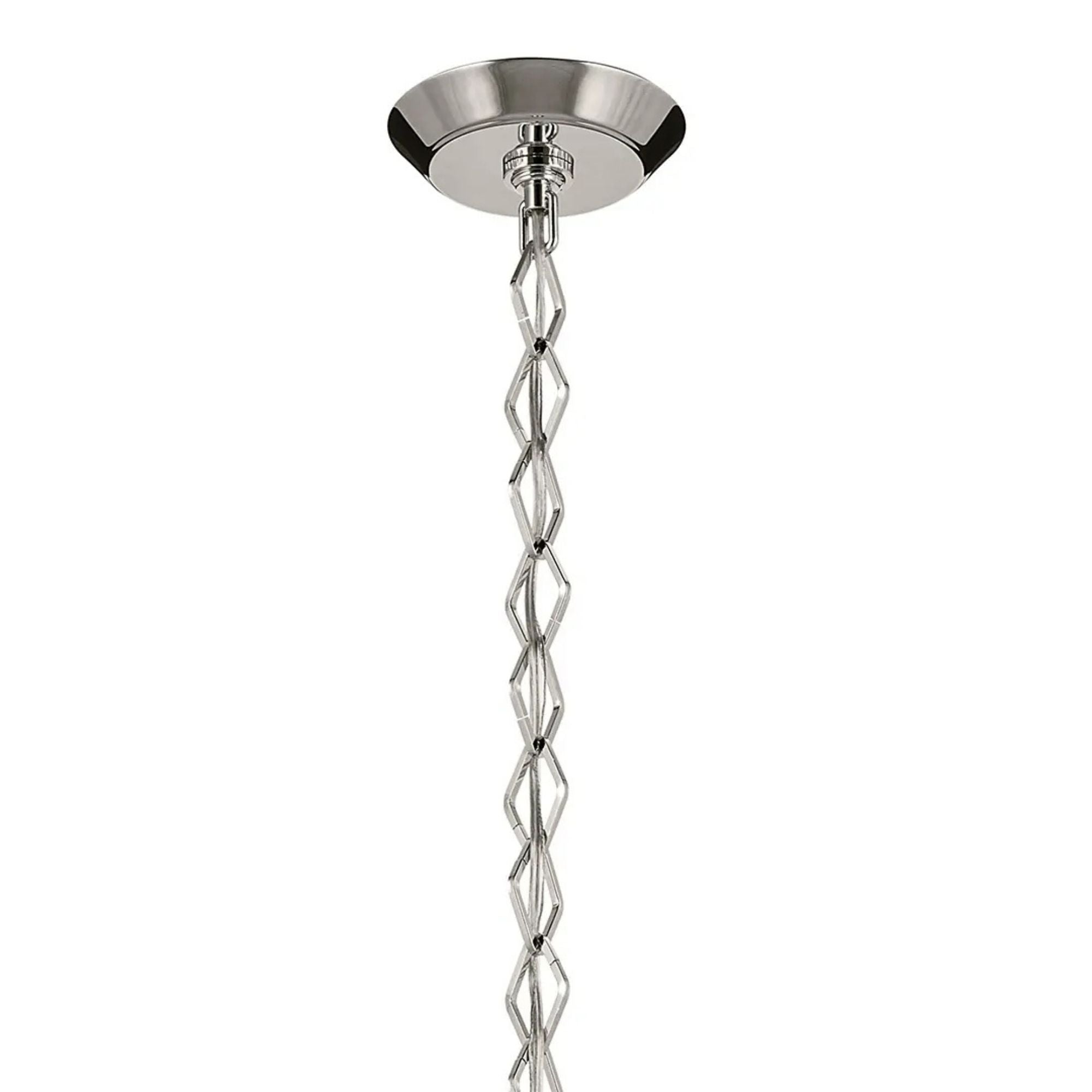Kichler Nella 12 in. Pendant Light, Polished Nickel with Unique Shade & Clear Glass