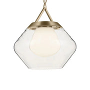 Kichler Nella 16.5 in. Pendant Light, Champagne Bronze with Unique Shade & Clear Glass
