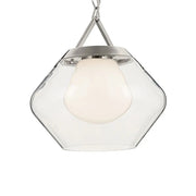 Kichler Nella 16.5 in. Pendant Light, Polished Nickel with Unique Shade & Clear Glass