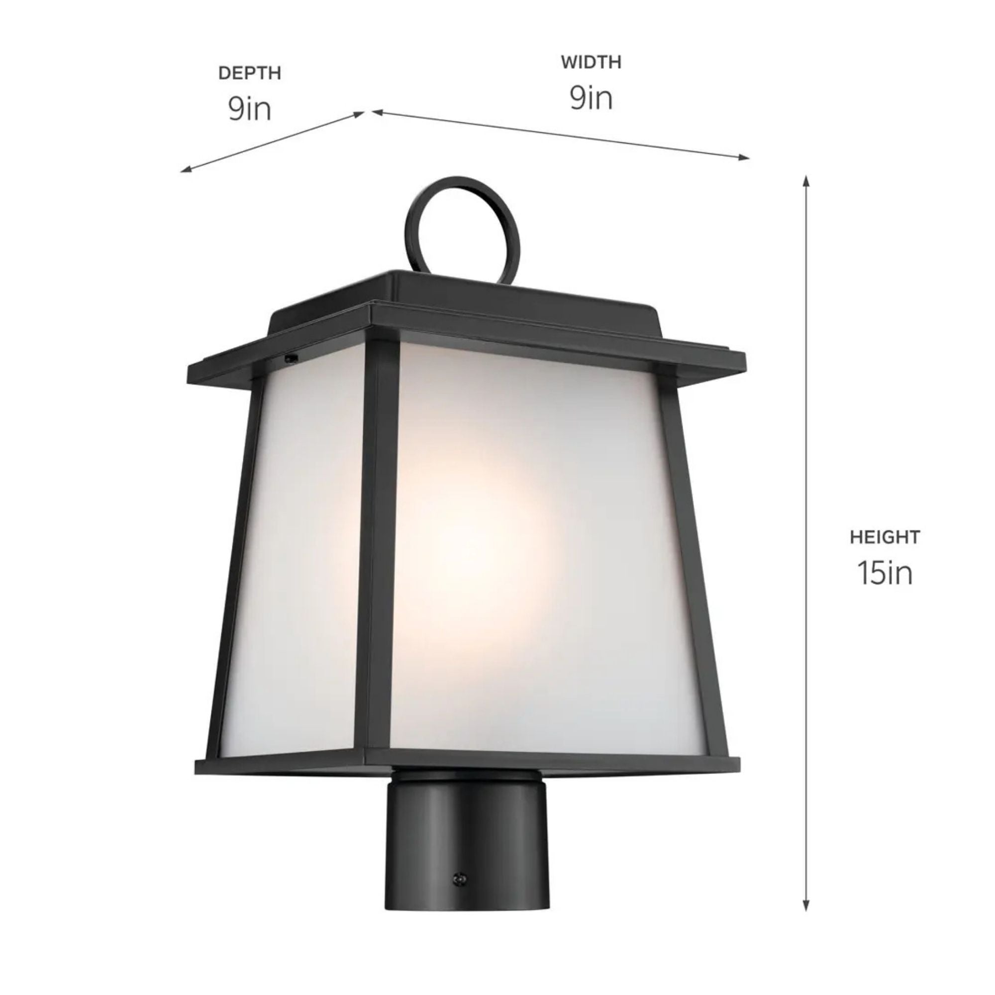 Kichler Lighting - Noward 15" Outdoor Post Light, Black Finish | Bees Lighting