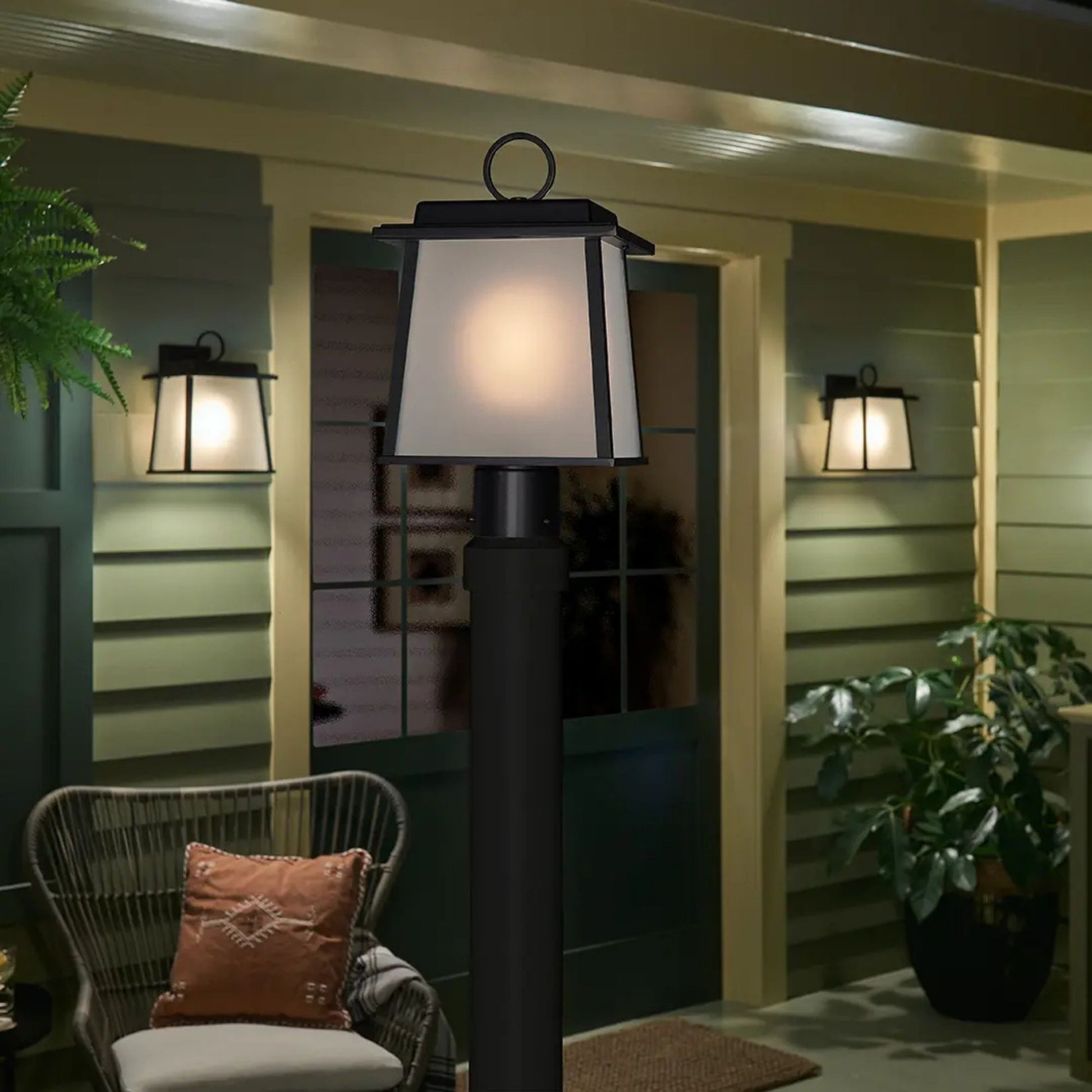 Kichler Lighting - Noward 15" Outdoor Post Light, Black Finish | Bees Lighting