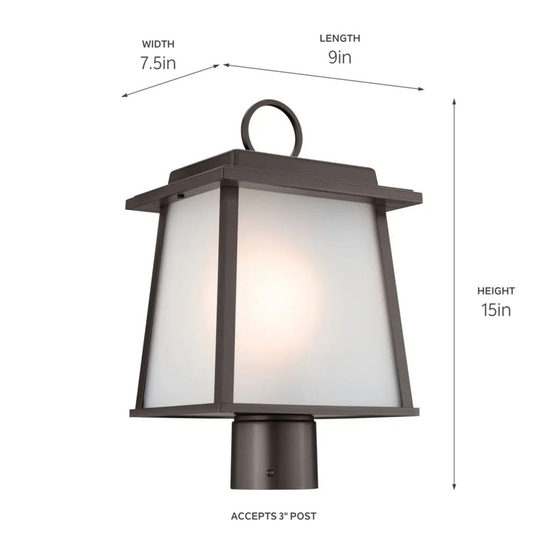 Kichler Lighting - Noward 15" Outdoor Post Light, Olde Bronze Finish | Bees Lighting