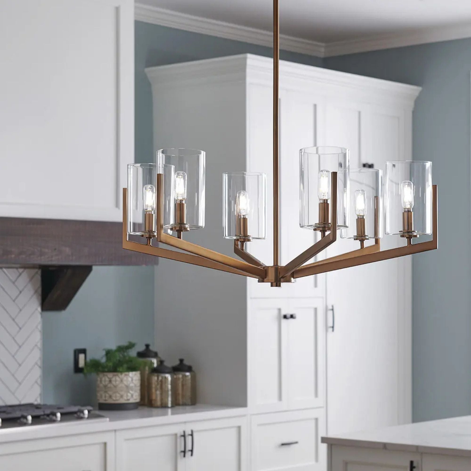 Kichler Nye 28 in. 6-Light Chandelier, Brushed Natural Brass