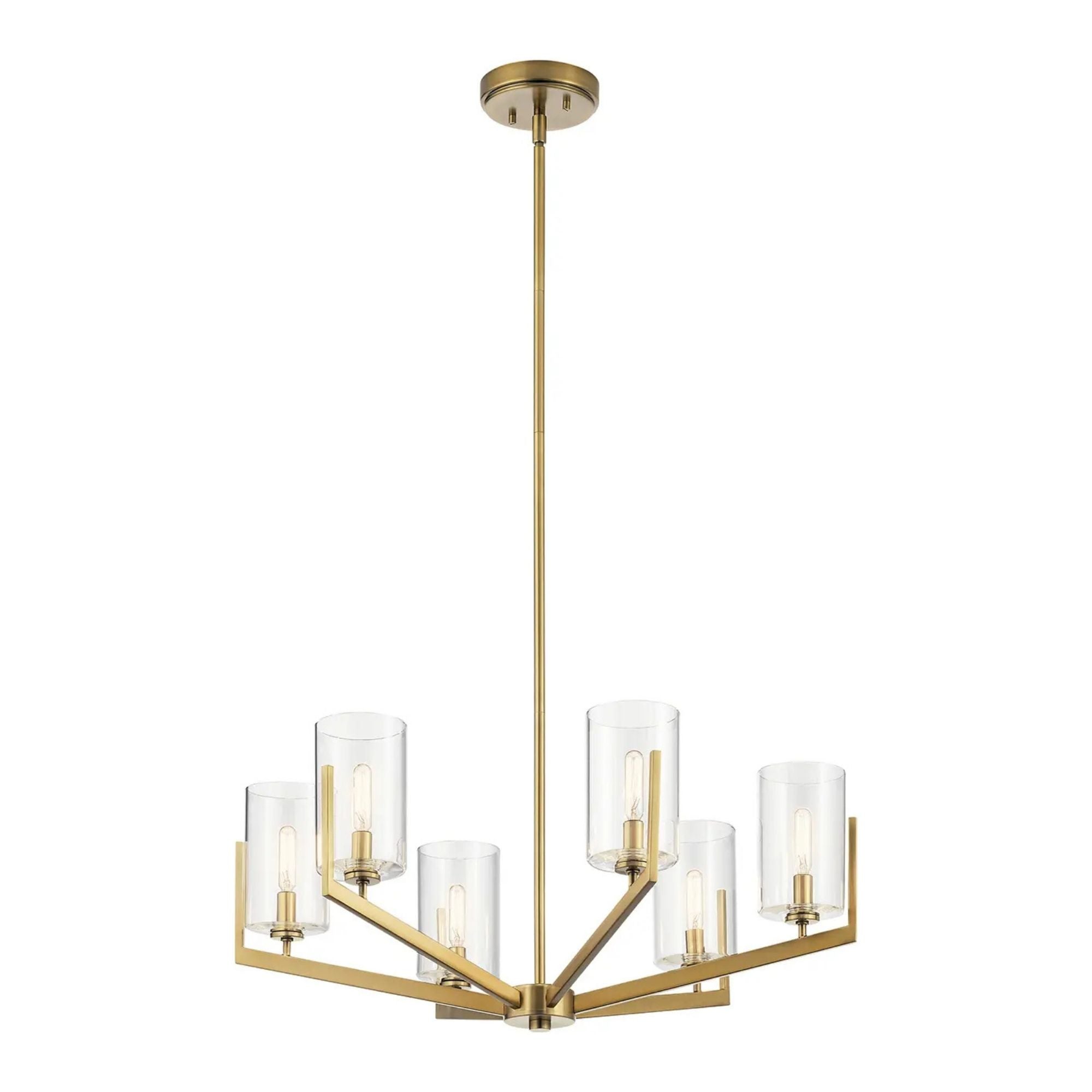 Kichler Nye 28 in. 6-Light Chandelier, Brushed Natural Brass