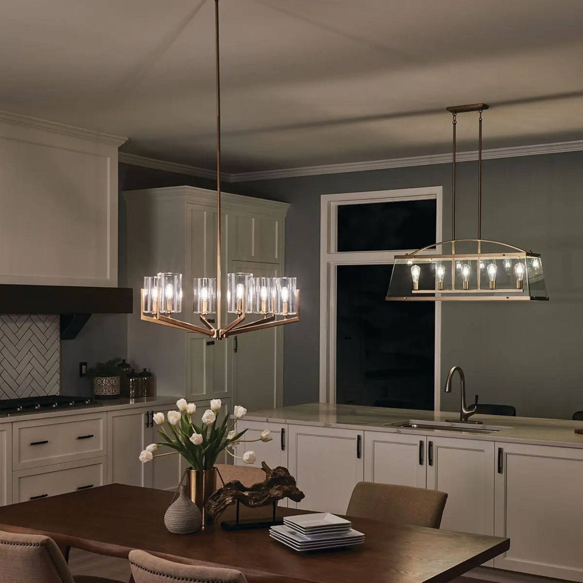 Kichler Nye 28 in. 6-Light Chandelier, Brushed Natural Brass