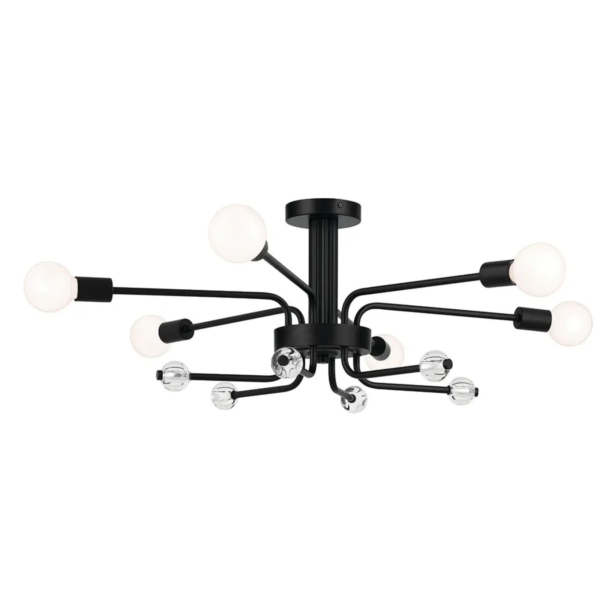 Ocala 41" 6-Light Semi-Flush Mount, Black Finish