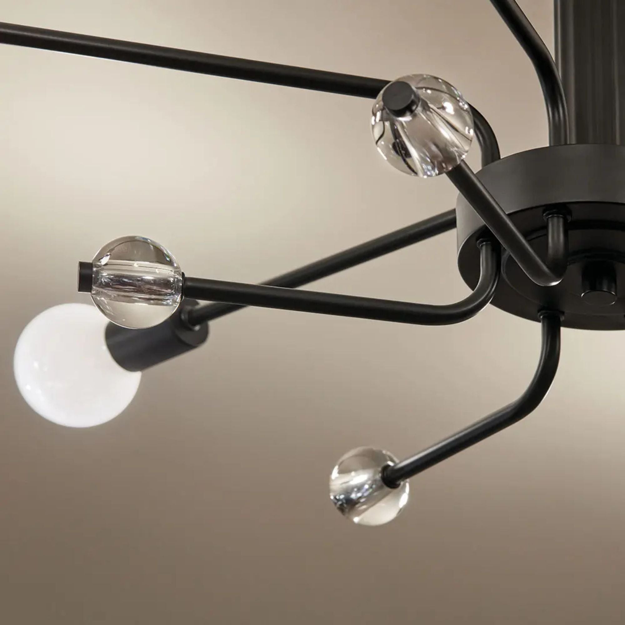Ocala 41" 6-Light Semi-Flush Mount, Black Finish