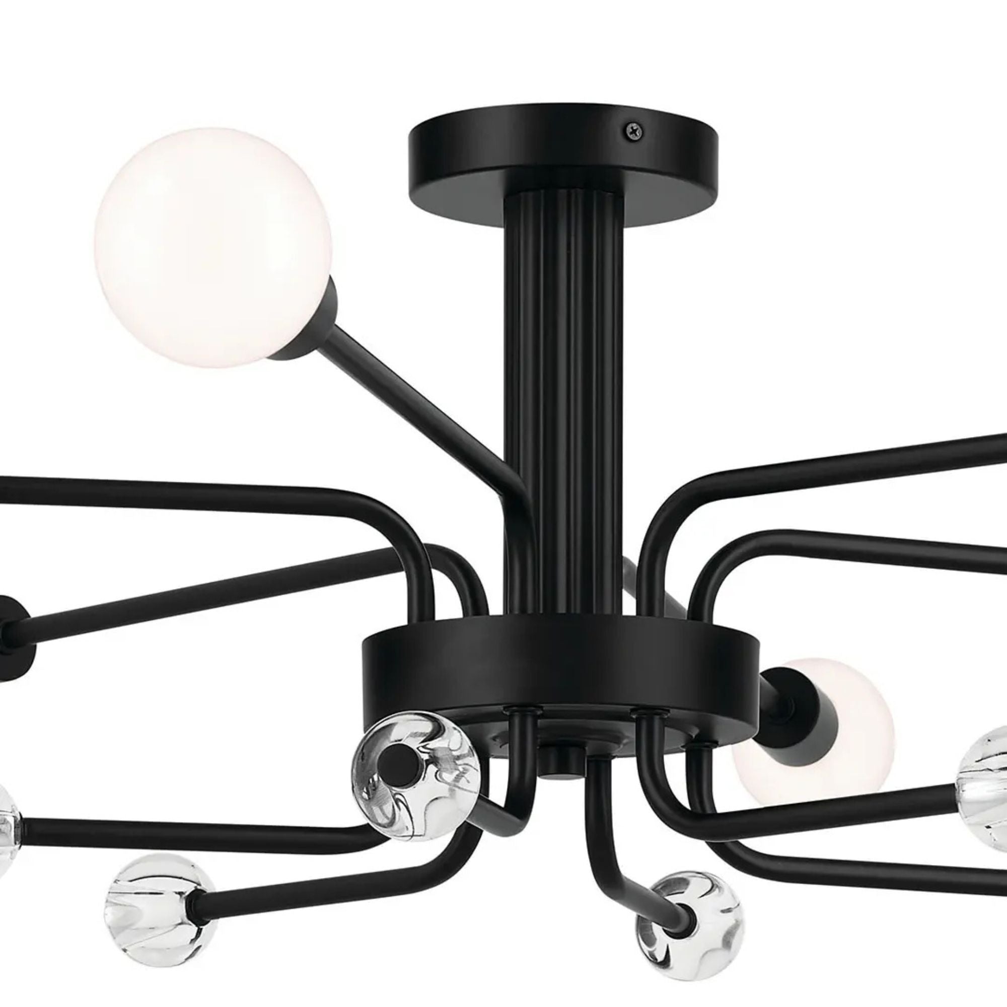 Ocala 41" 6-Light Semi-Flush Mount, Black Finish