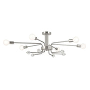 Ocala 41" 6-Light Semi-Flush Mount, Polished Nickel Finish