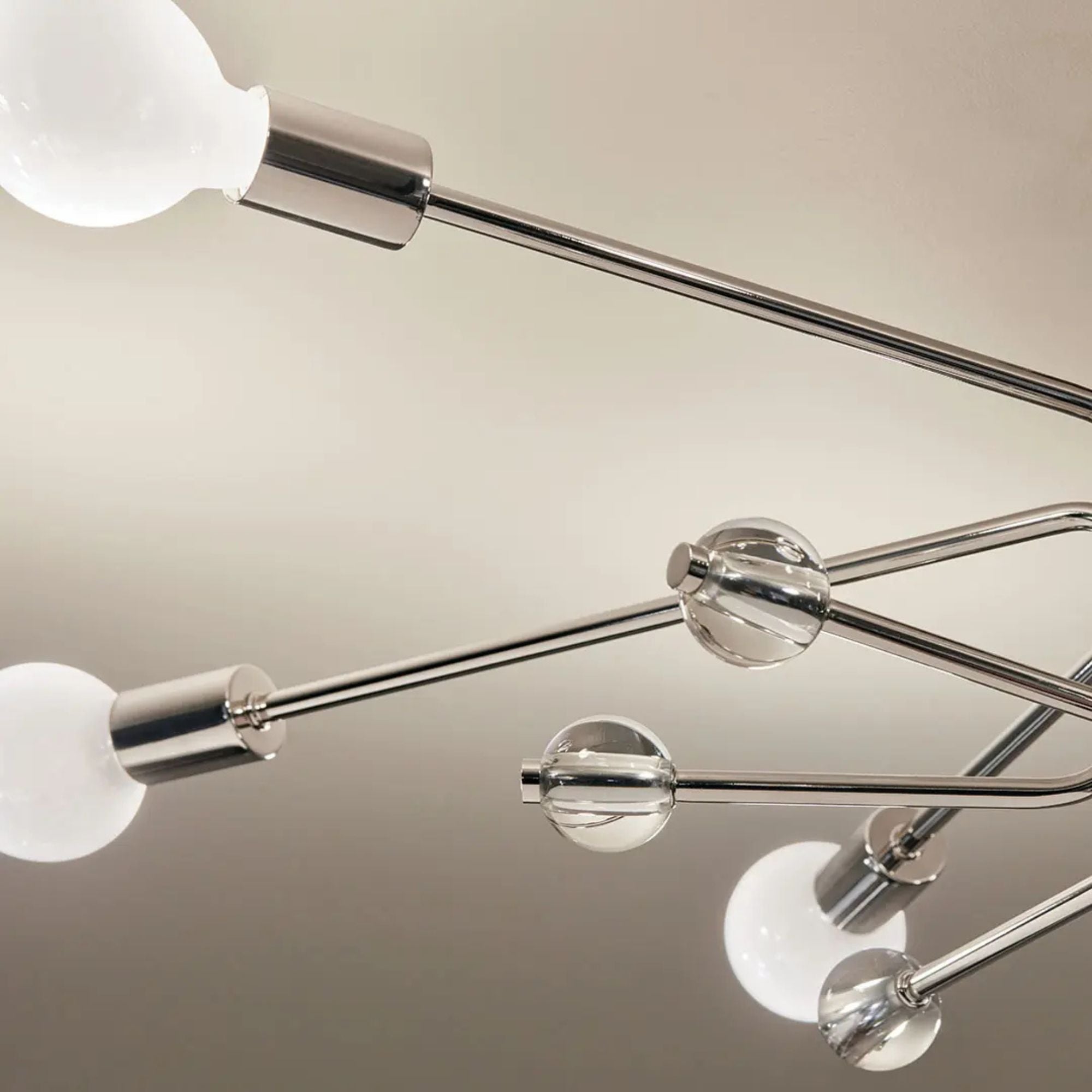 Ocala 41" 6-Light Semi-Flush Mount, Polished Nickel Finish