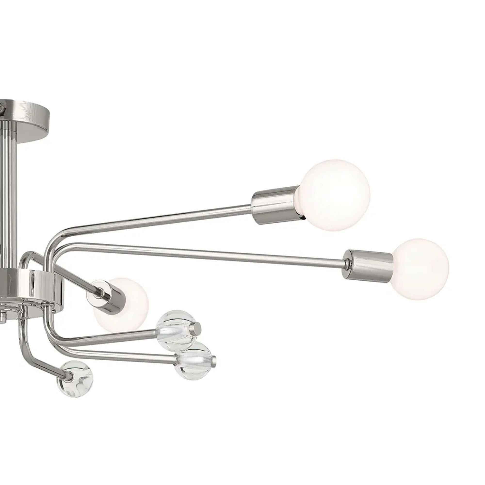 Ocala 41" 6-Light Semi-Flush Mount, Polished Nickel Finish