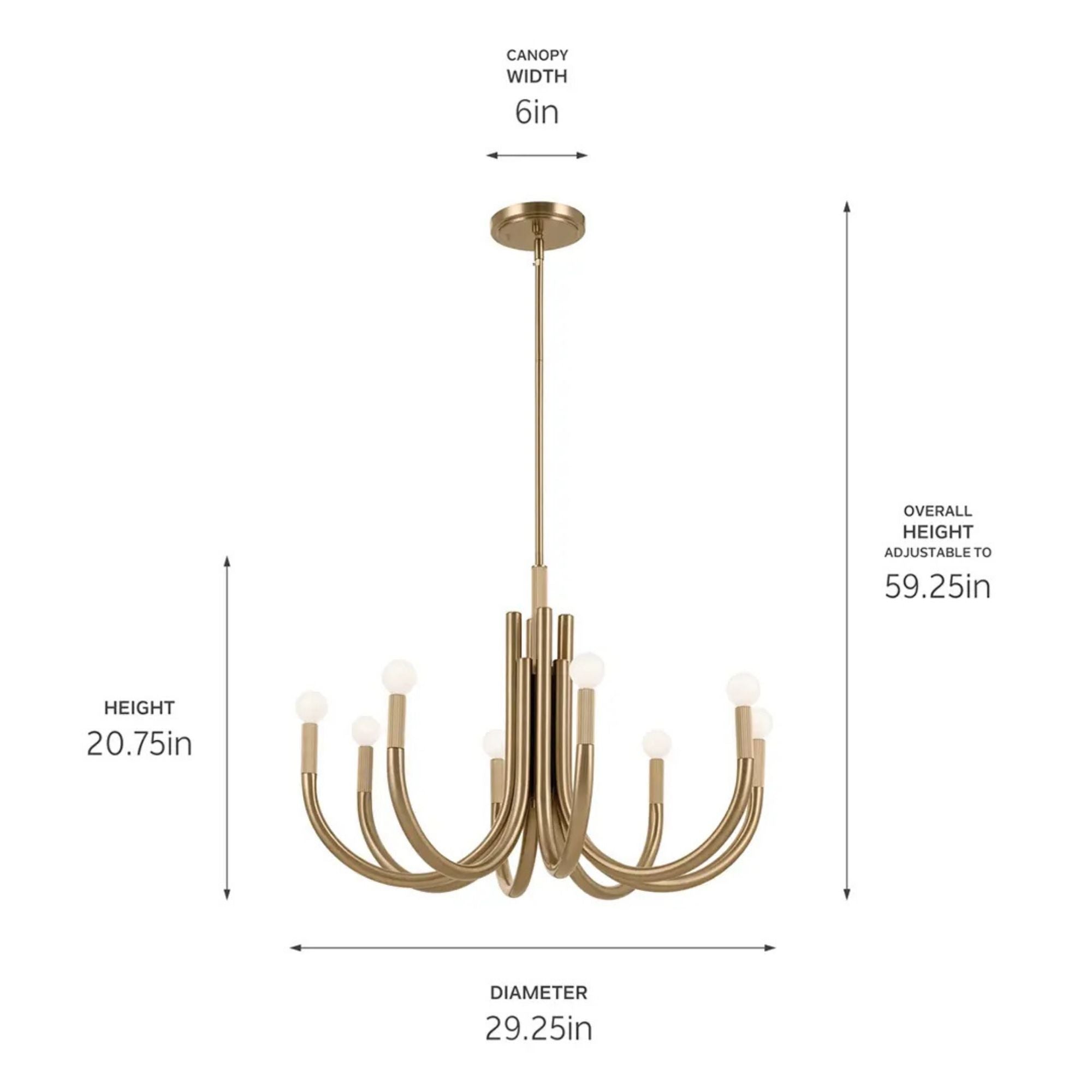 Kichler Odensa 29.25 in. 8-Light Chandelier, Champagne Bronze