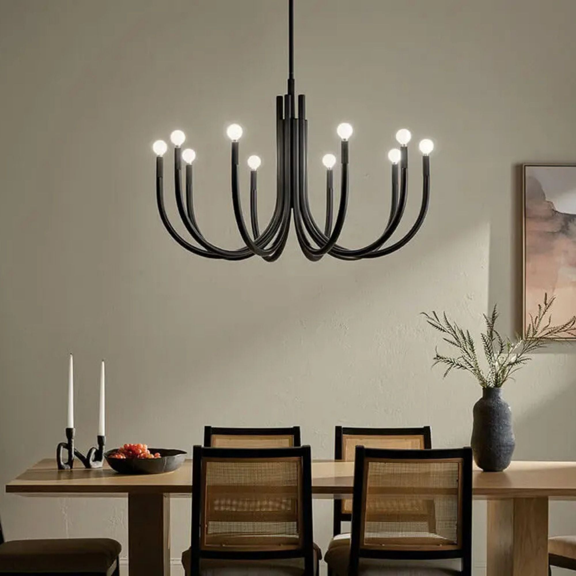 Kichler Odensa 40.25 in. 10-Light Chandelier, Black