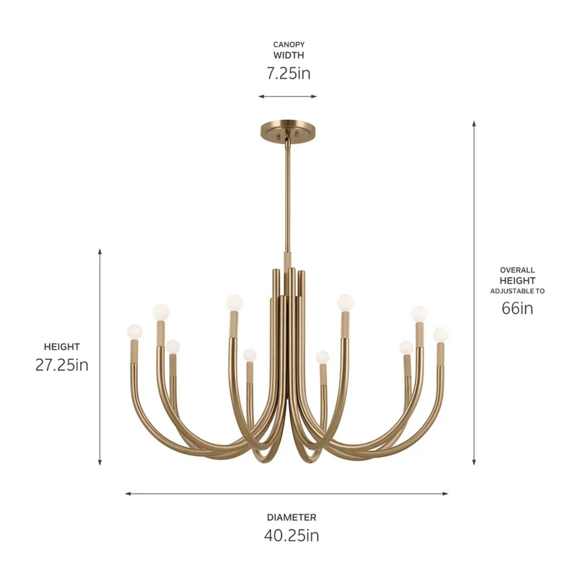 Kichler Odensa 40.25 in. 10-Light Chandelier, Champagne Bronze