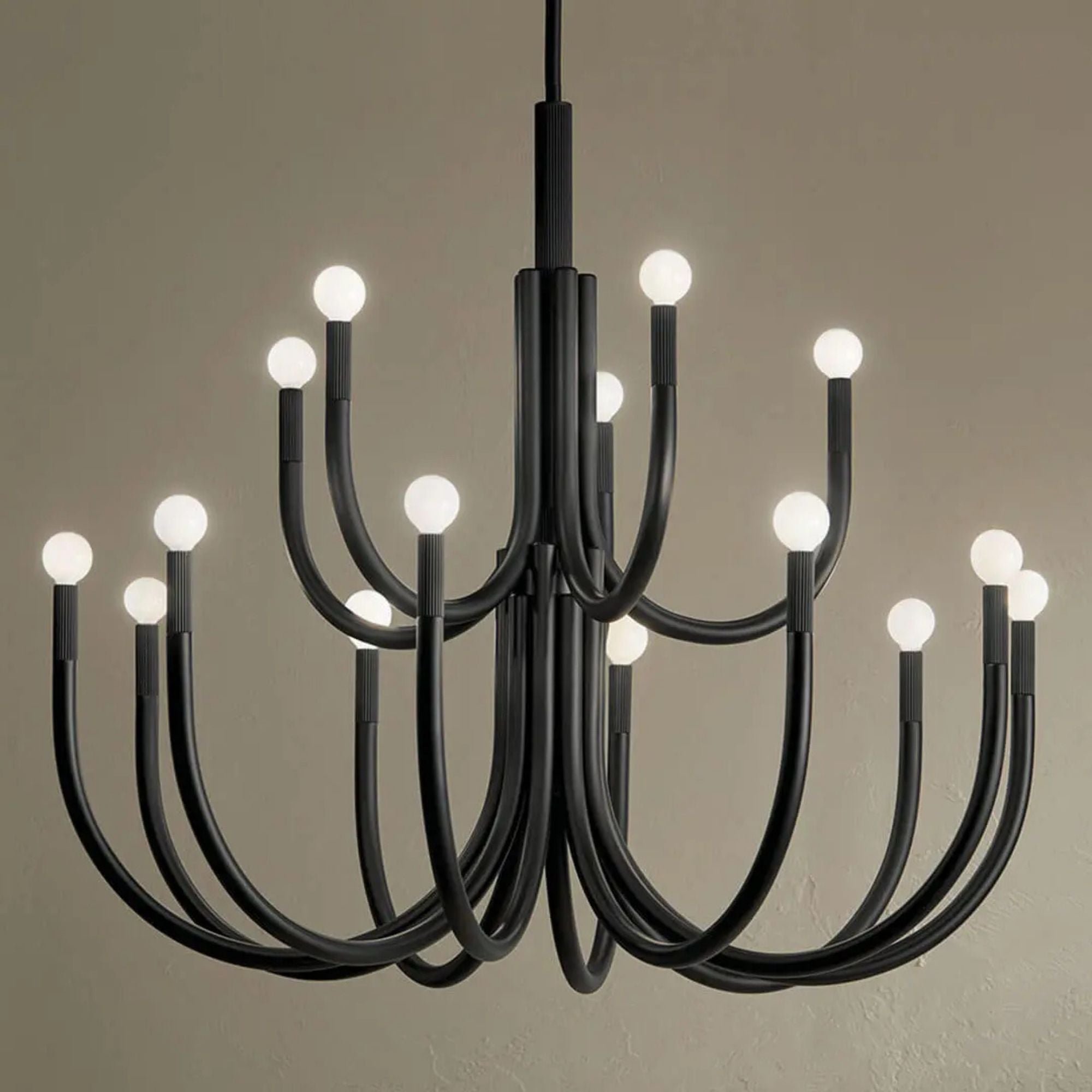 Kichler Odensa 40 in. 15-Light Chandelier, Black