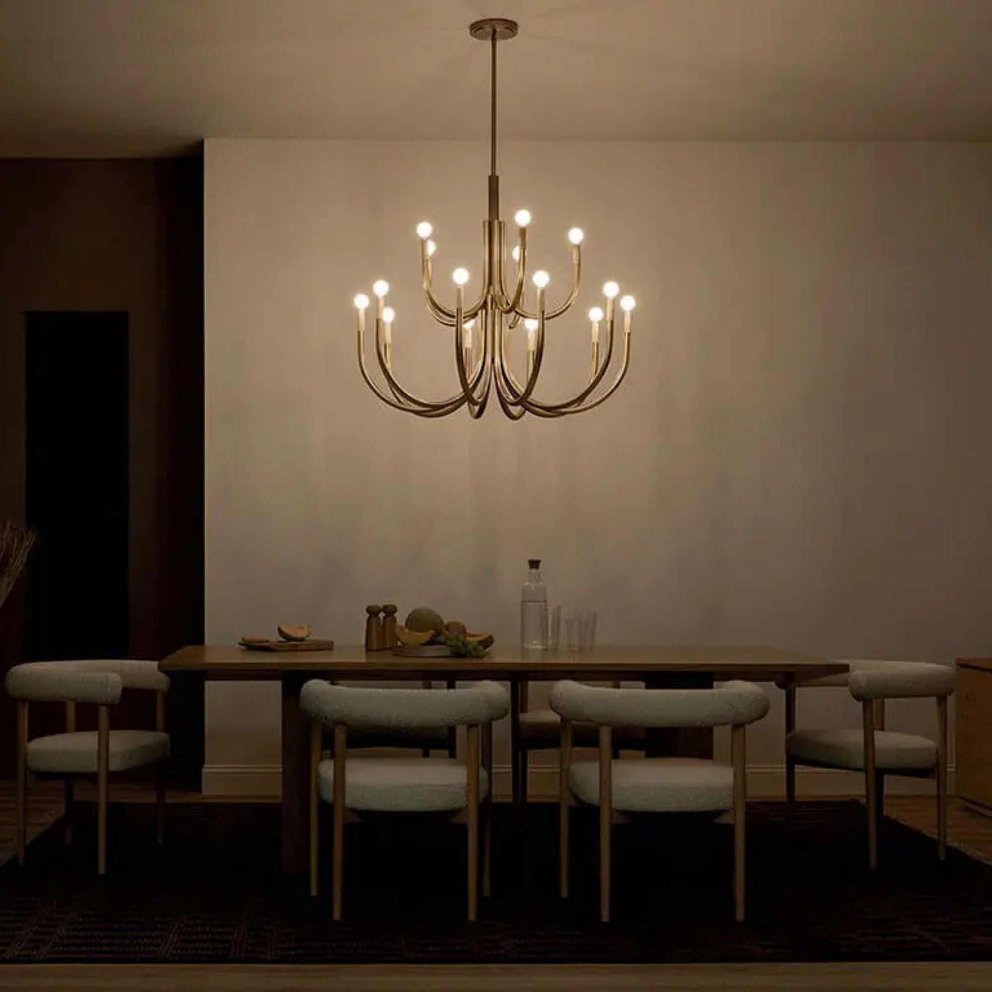Kichler Odensa 40 in. 15-Light Chandelier, Champagne Bronze