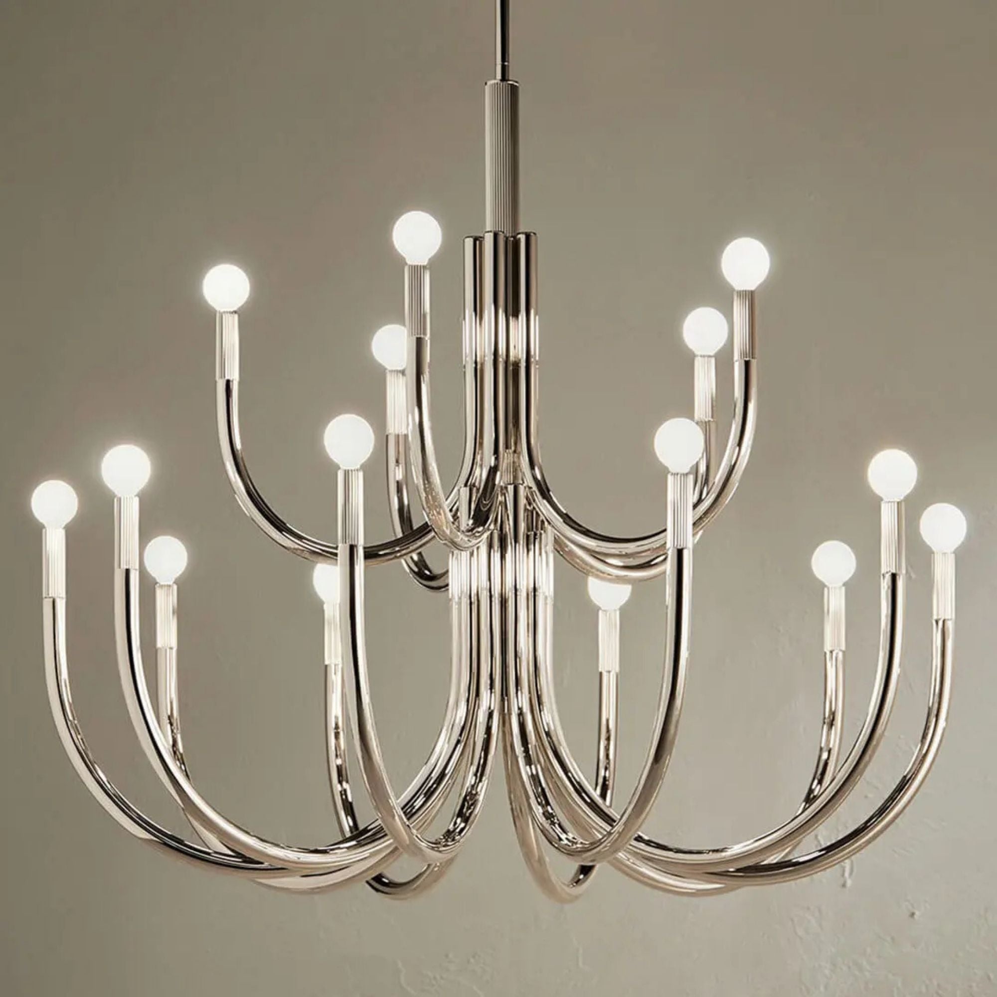 Kichler Odensa 40 in. 15-Light Chandelier, Polished Nickel