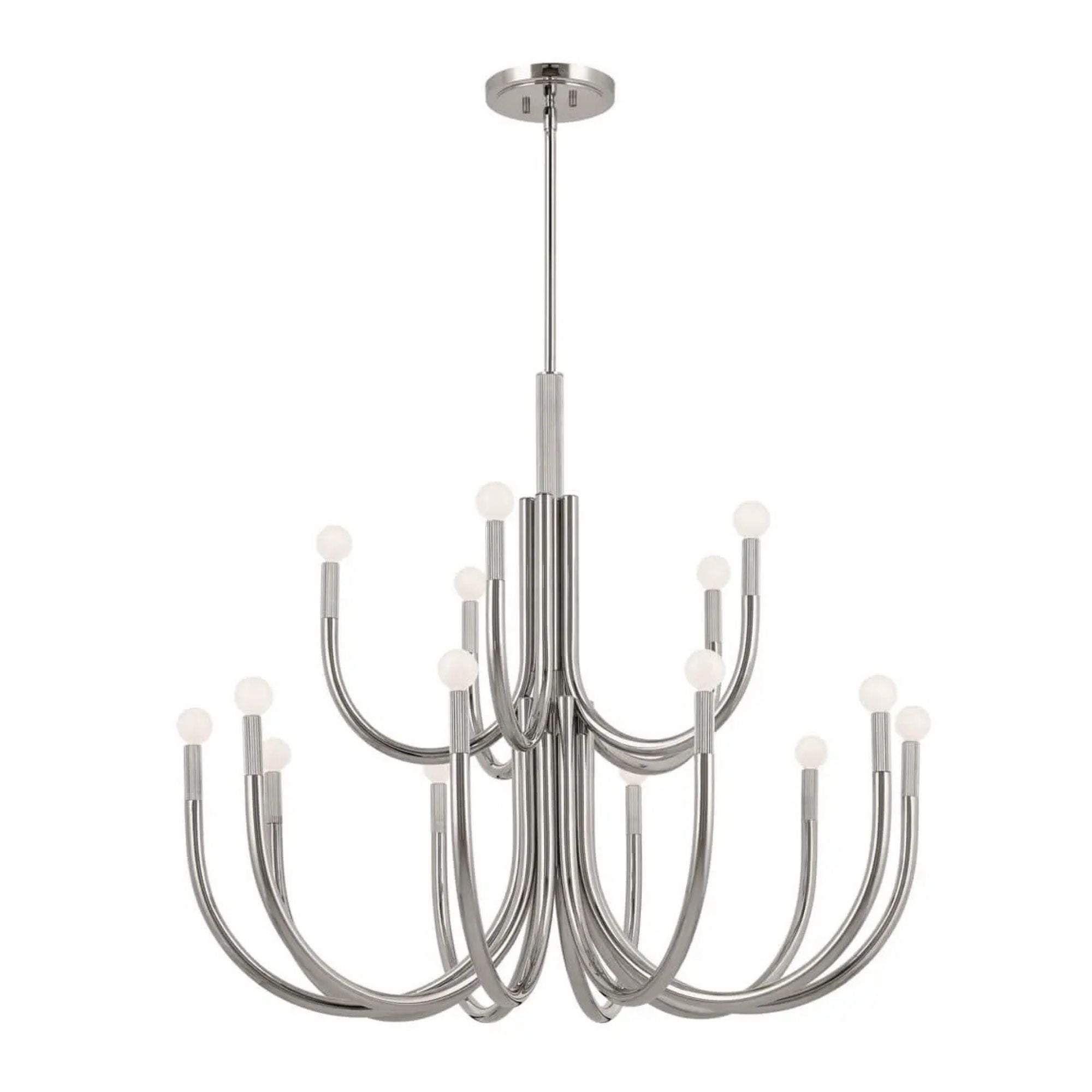 Kichler Odensa 40 in. 15-Light Chandelier, Polished Nickel