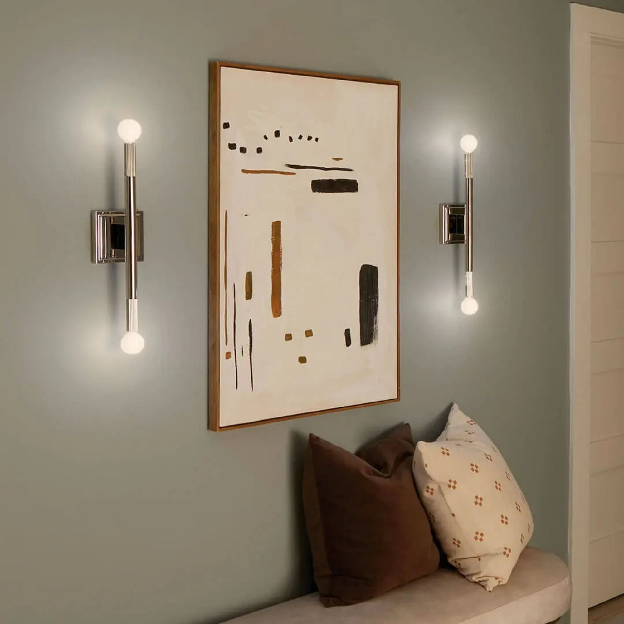 Kichler Odensa 17 in. 2-Light Wall Sconce, Polished Nickel