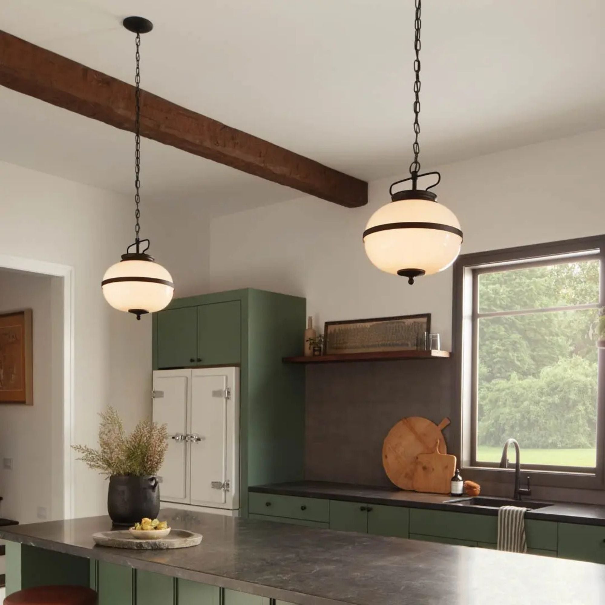 Kichler Opal 15.25 in. 2-Light Pendant, Textured Black