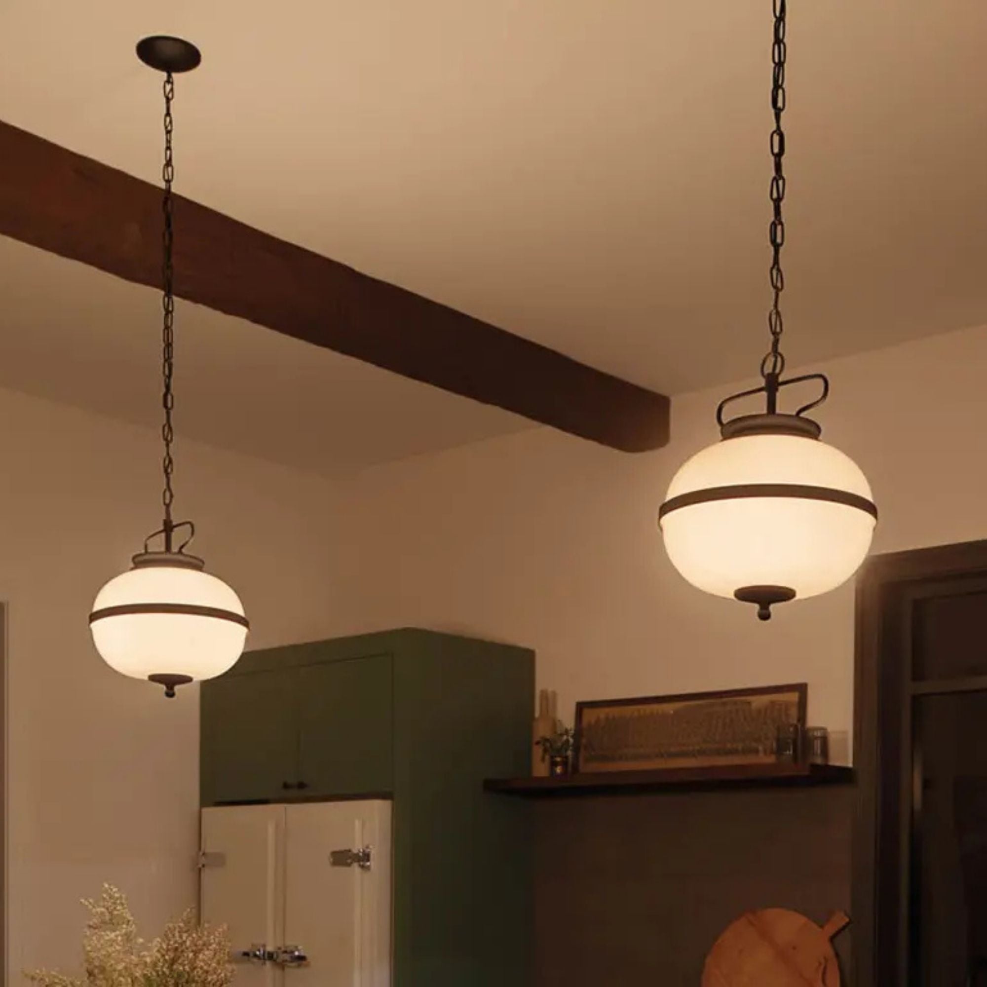 Kichler Opal 15.25 in. 2-Light Pendant, Textured Black