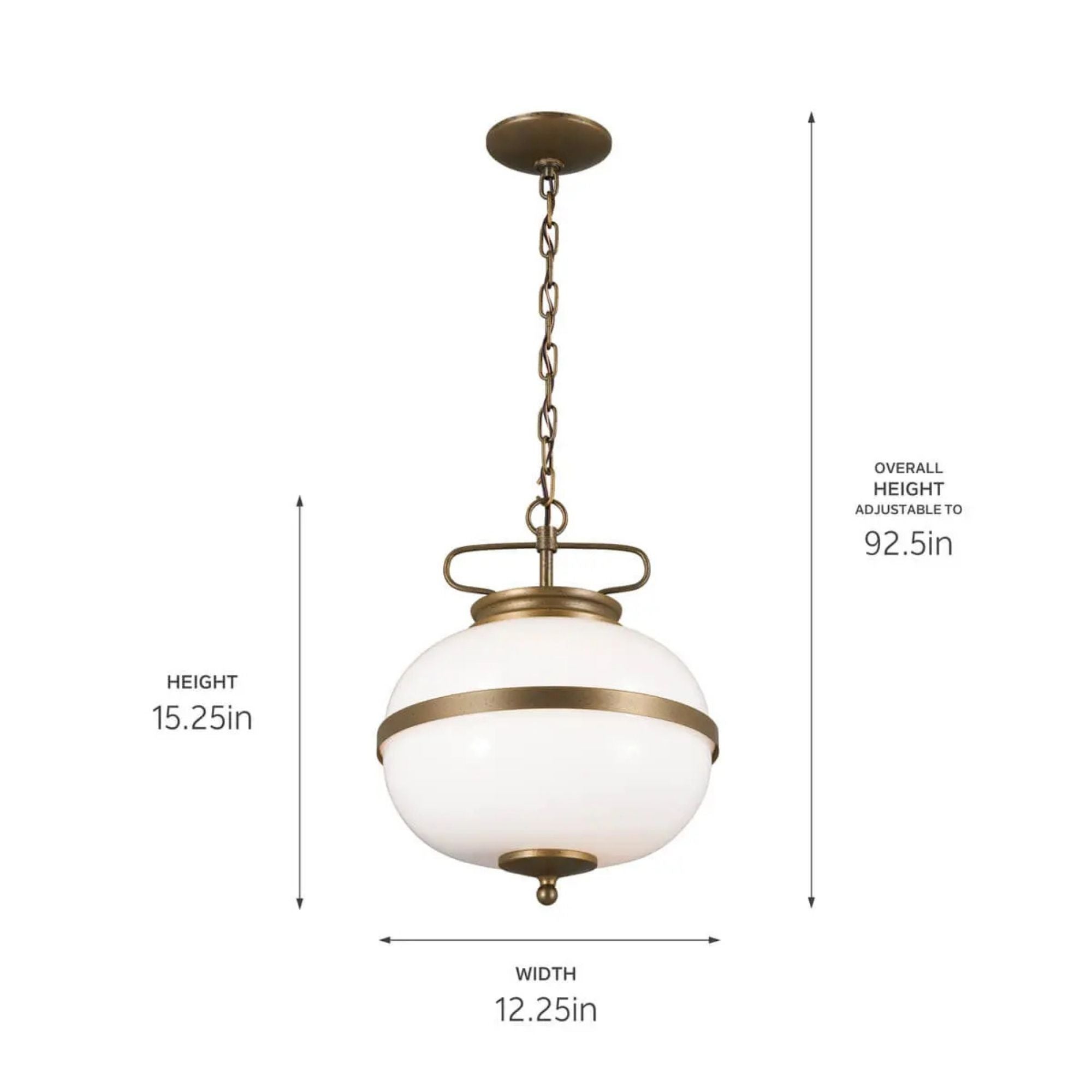 Kichler Opal 15.25 in. 2-Light Pendant, Champagne Bronze