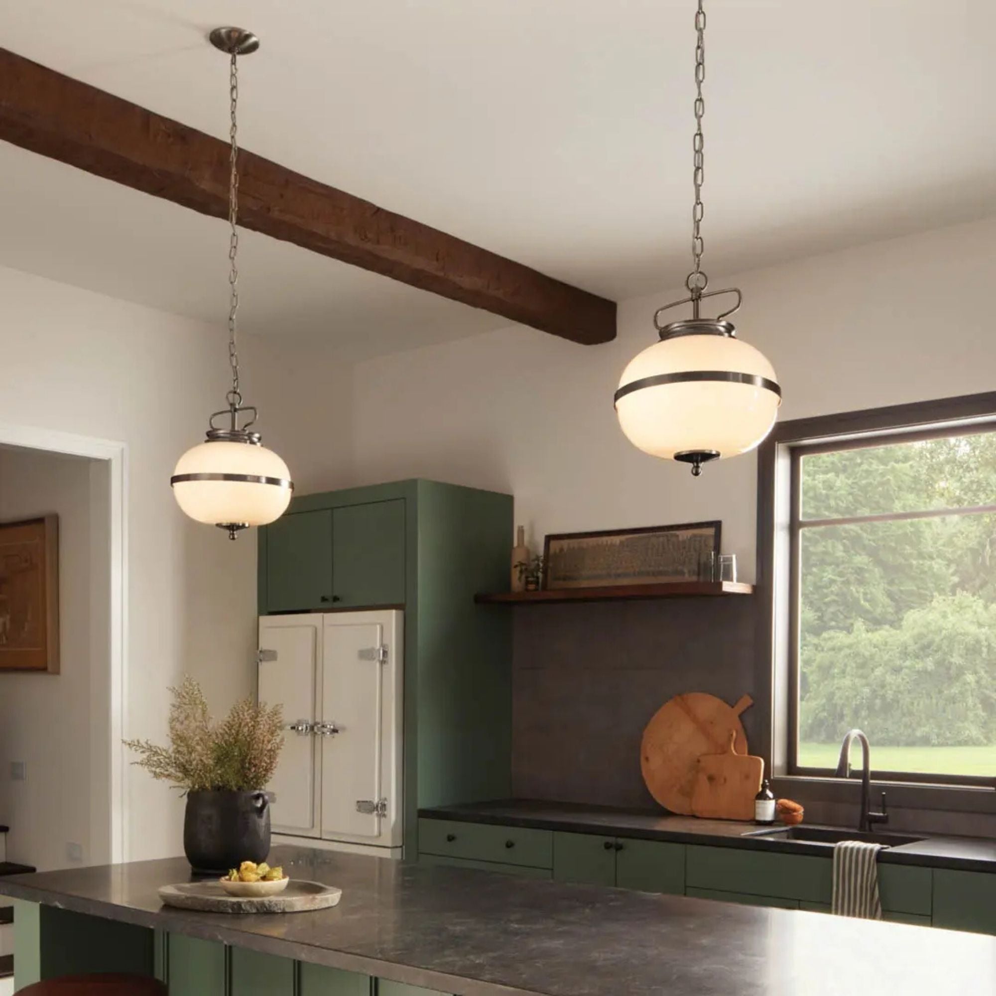 Kichler Opal 15.25 in. 2-Light Pendant, Classic Pewter