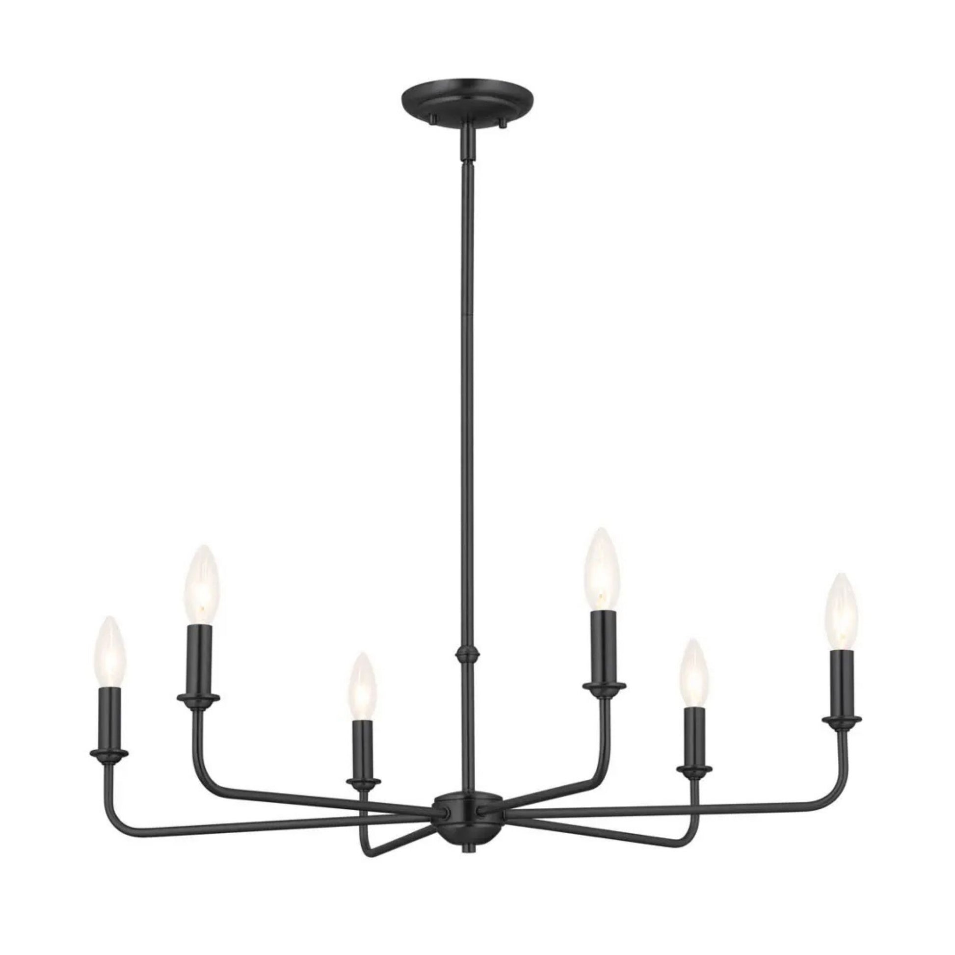 Kichler Lighting - Pallas 32" 6-Light Chandelier, Black Finish | Bees Lighting