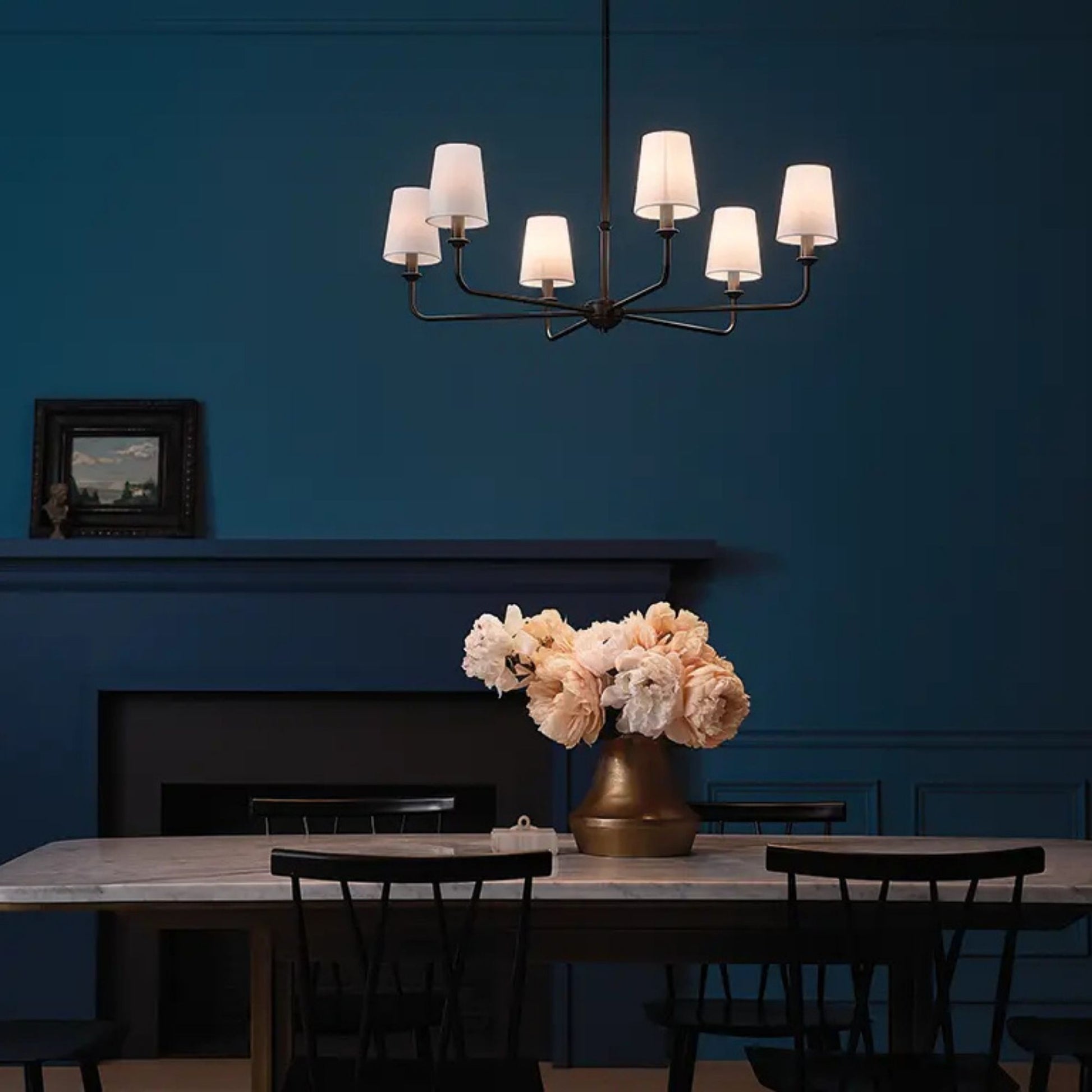 Kichler Lighting - Pallas 32" 6-Light Chandelier, Black Finish | Bees Lighting