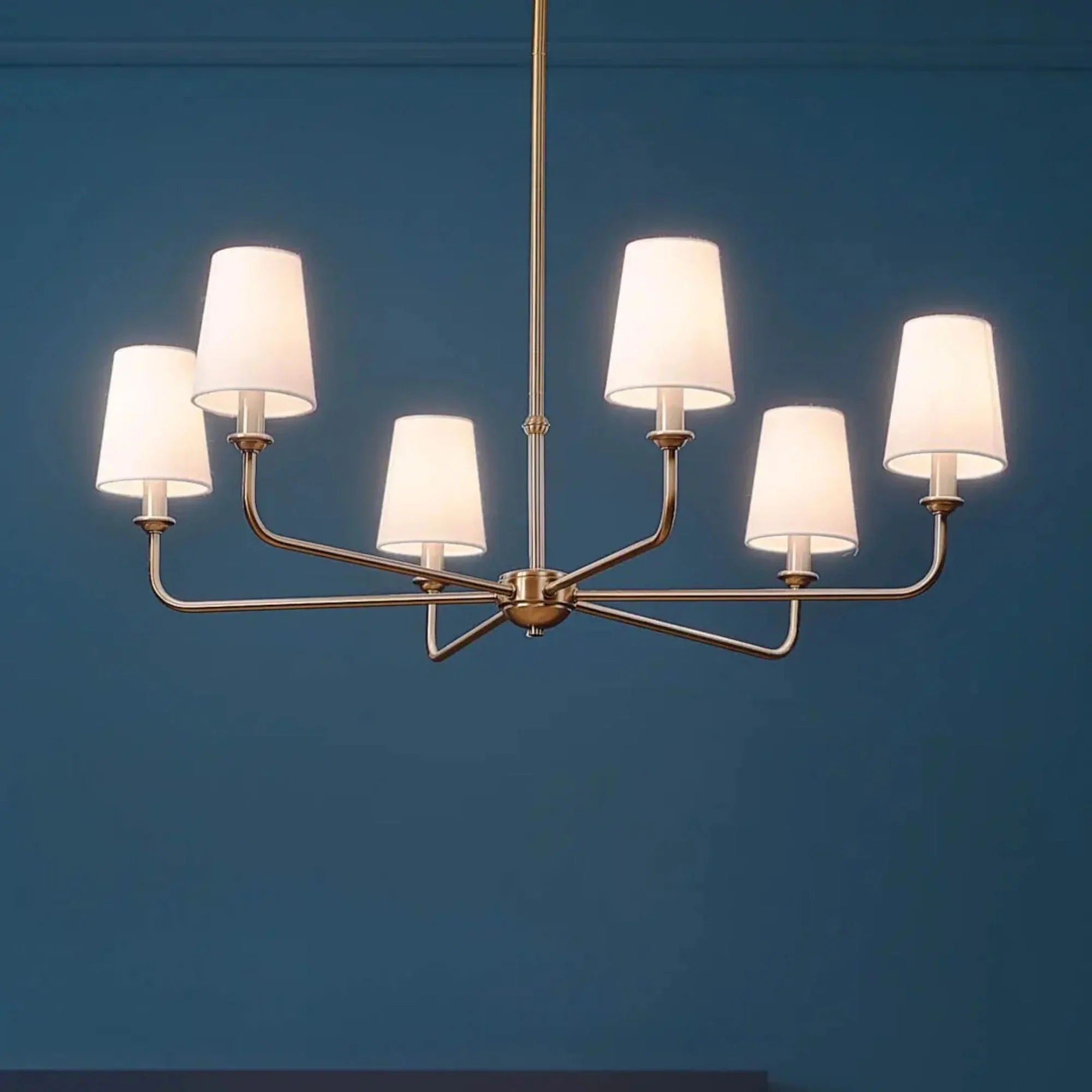 Kichler Lighting - Pallas 32" 6-Light Chandelier, Brushed Natural Brass Finish | Bees Lighting