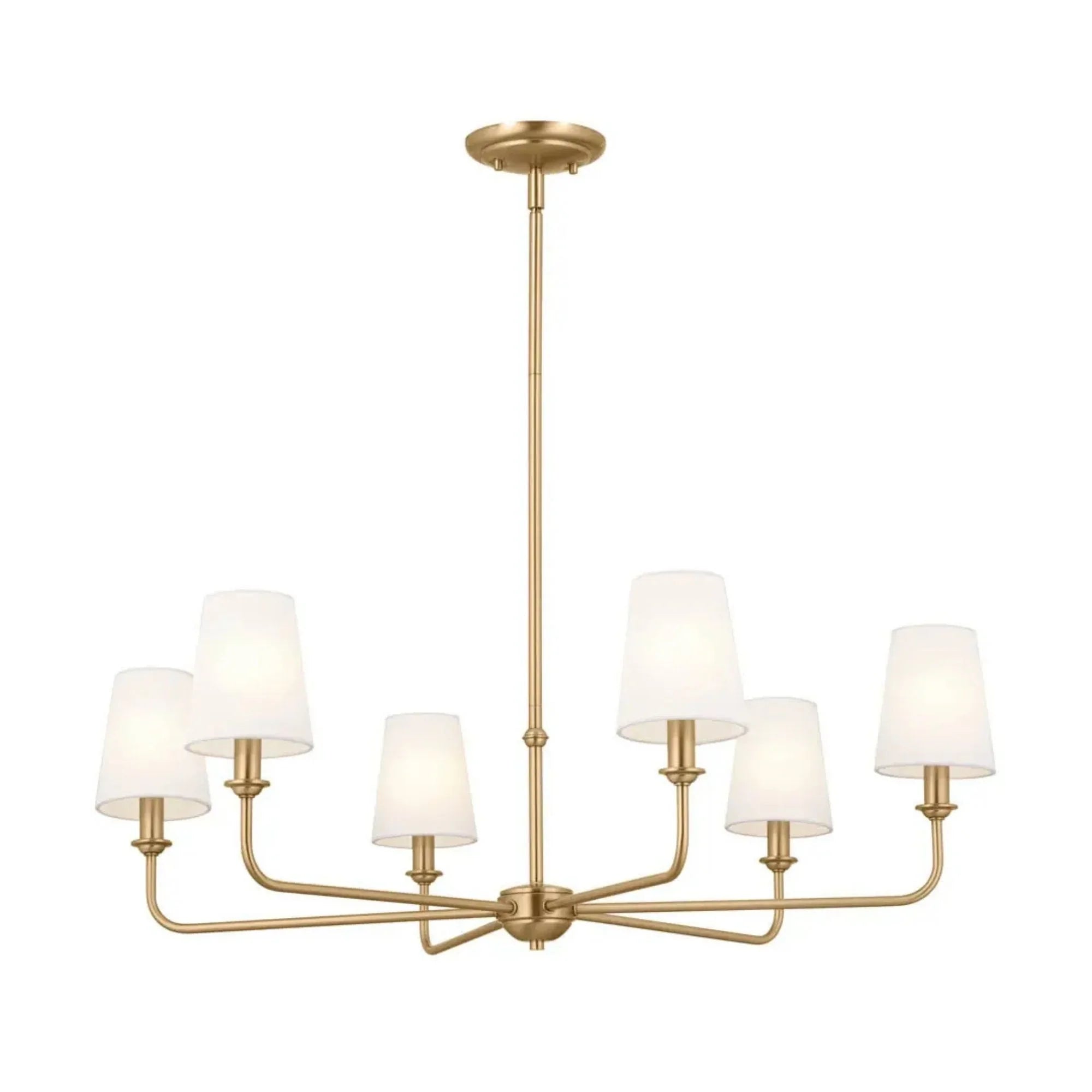 Kichler Lighting - Pallas 32" 6-Light Chandelier, Brushed Natural Brass Finish | Bees Lighting