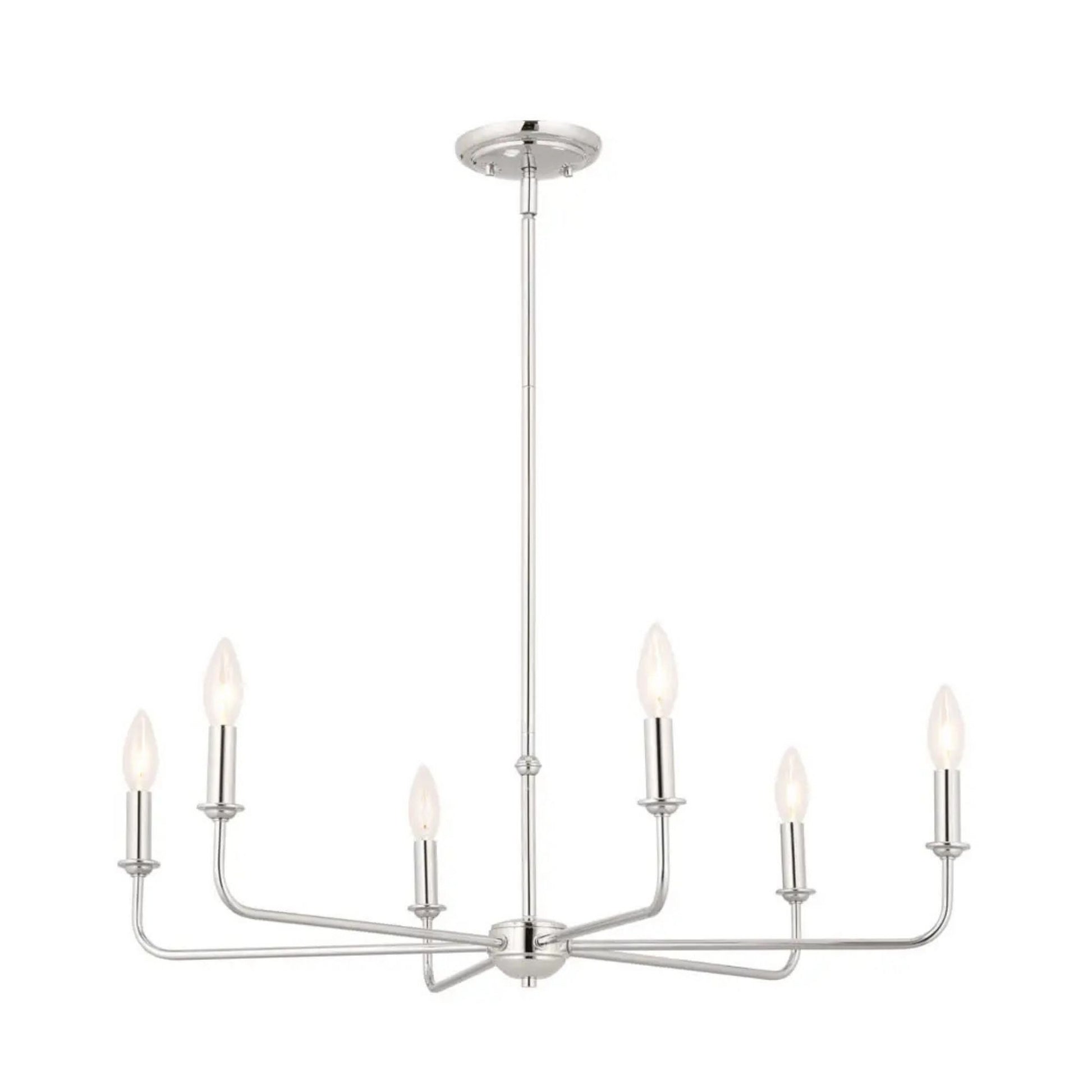 Kichler Lighting - Pallas 32" 6-Light Chandelier, Polished Nickel Finish | Bees Lighting